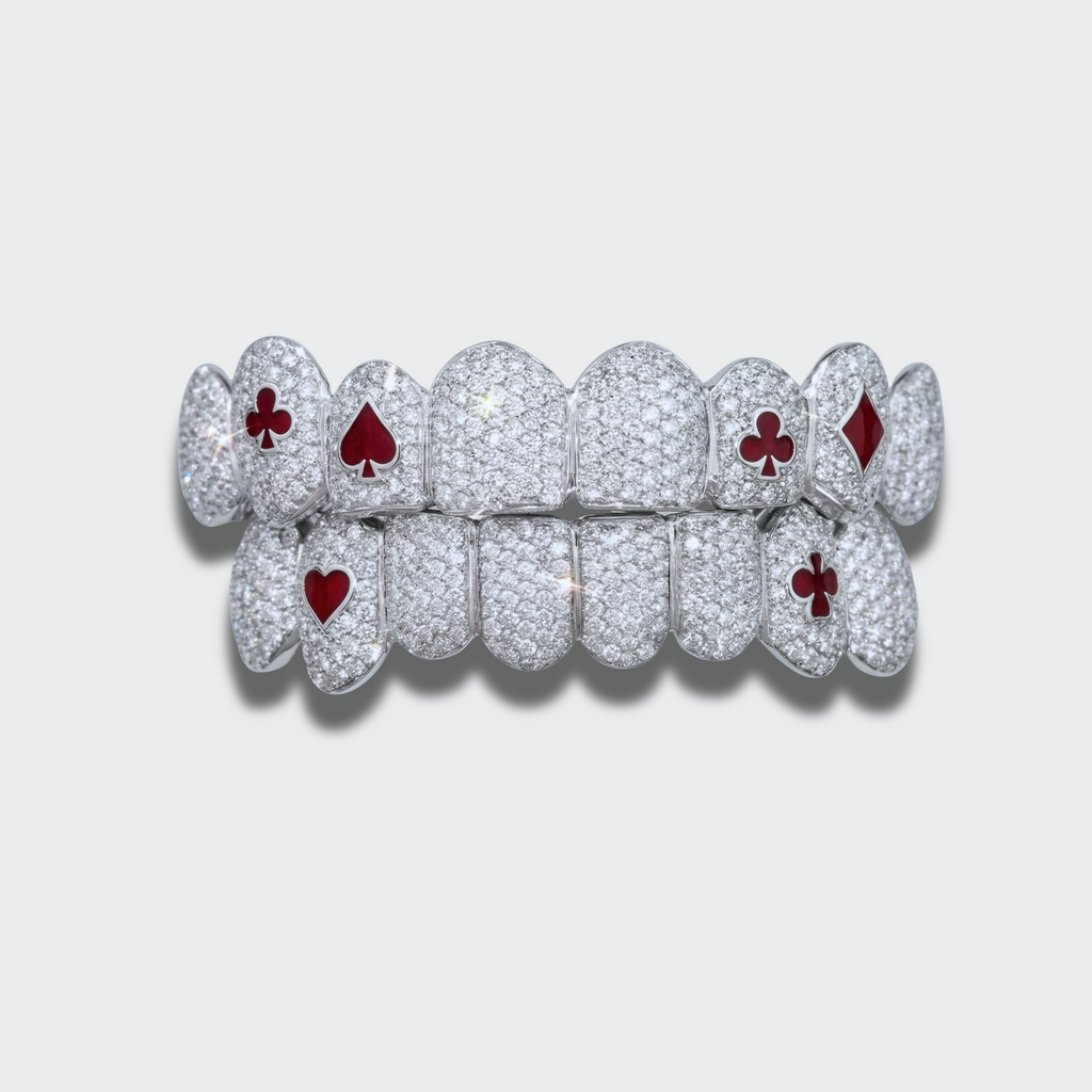 White Gold Plated Poker Grillz
