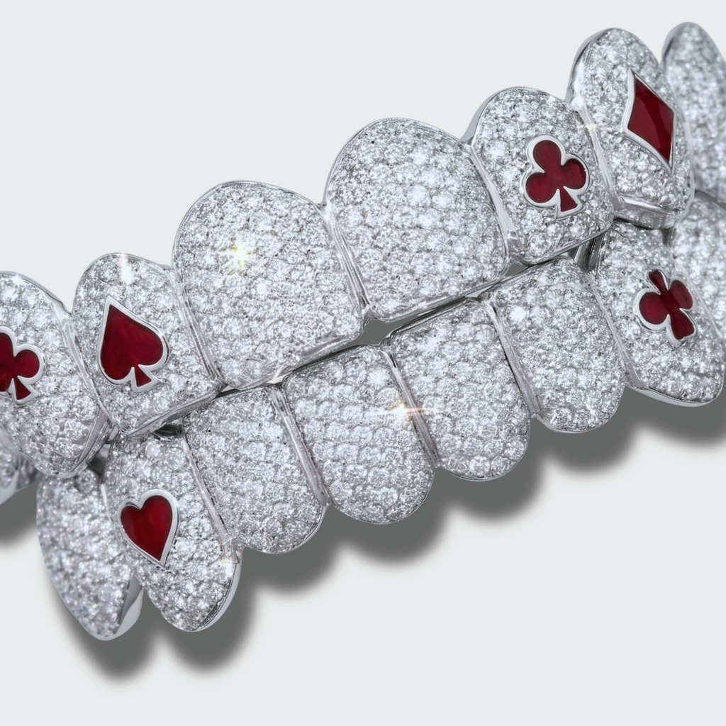 White Gold Plated Poker Grillz