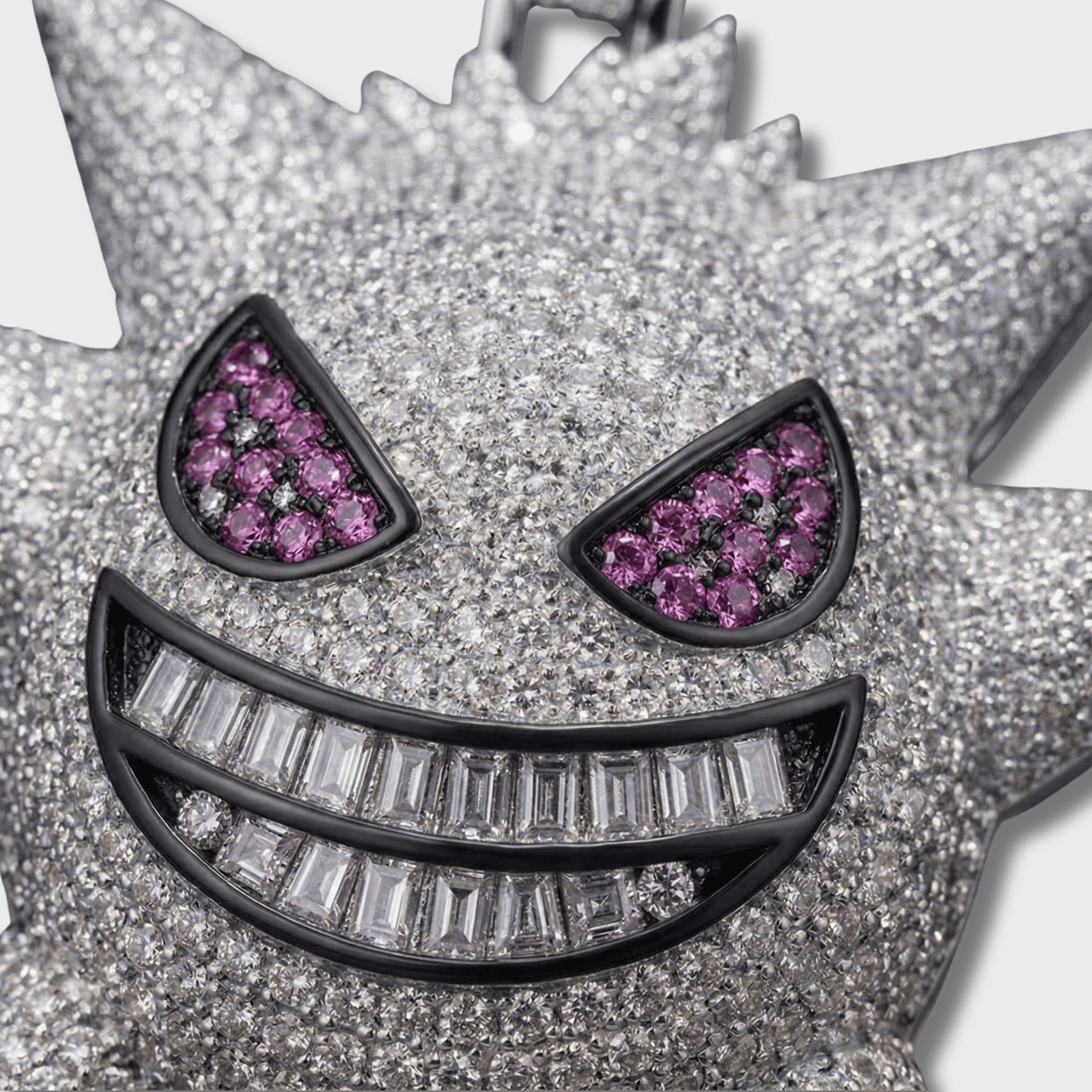 White Gold Plated Gengar Pendant