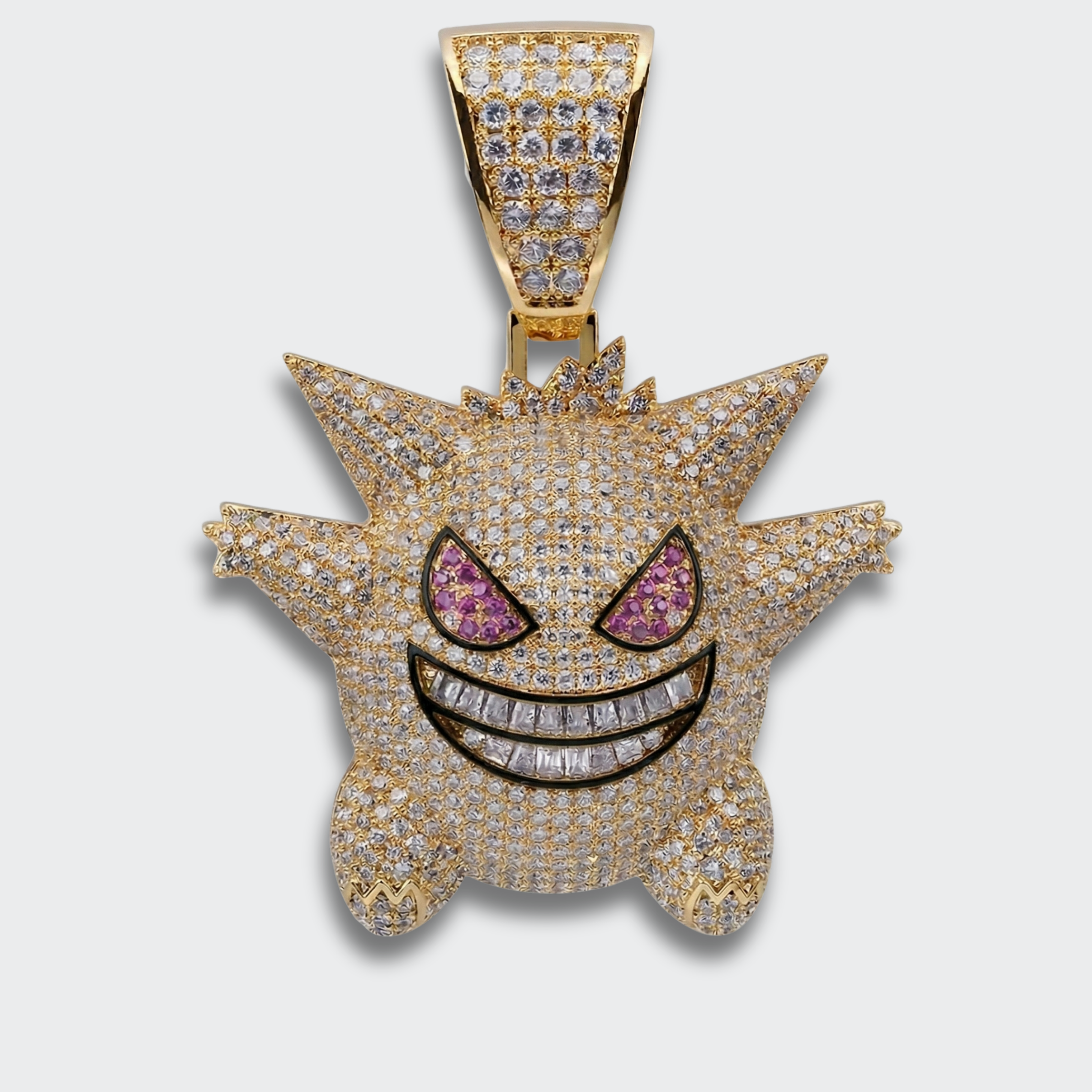 White Gold Plated Gengar Pendant