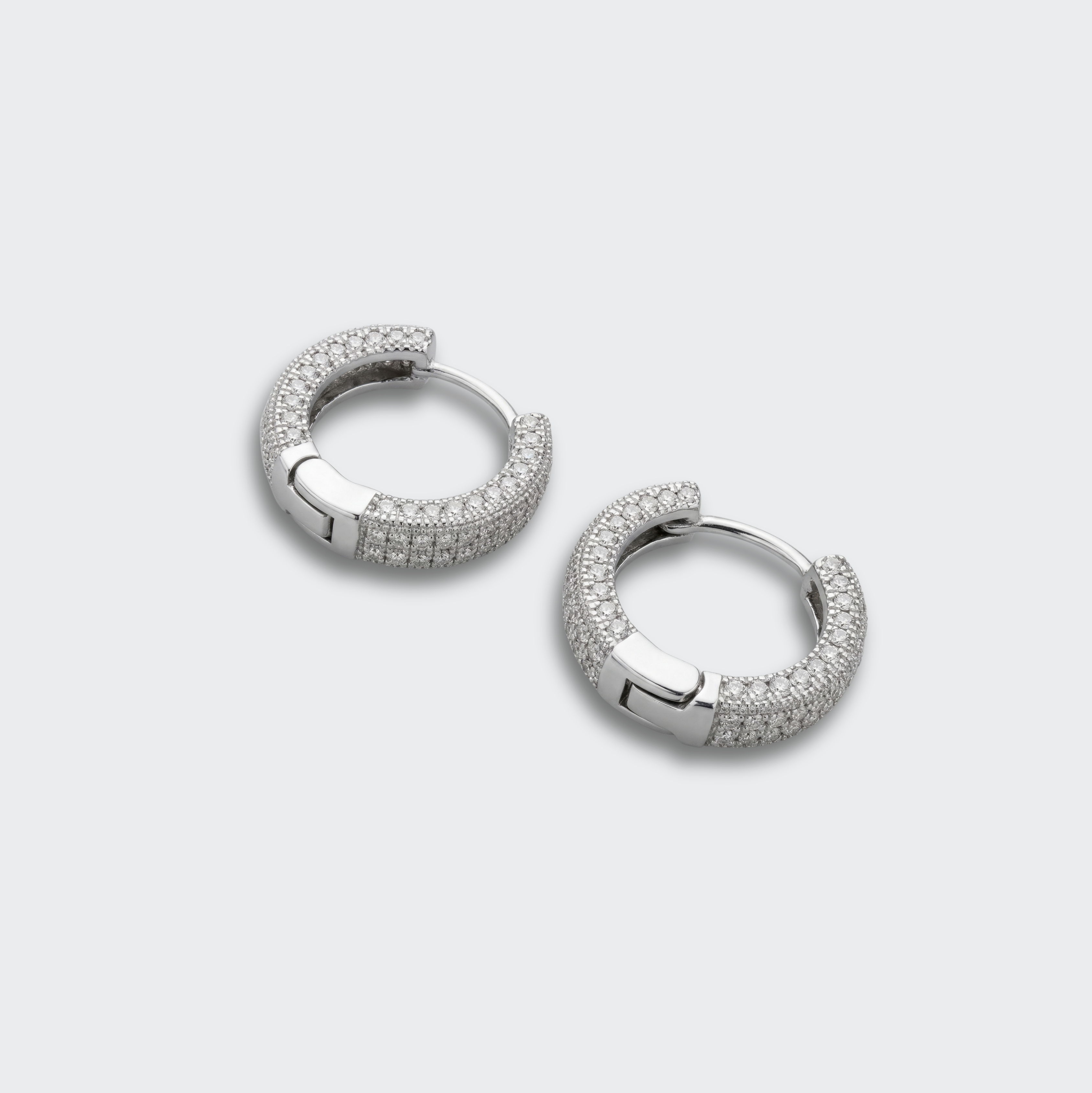White Gold Plated Hoop Earrings