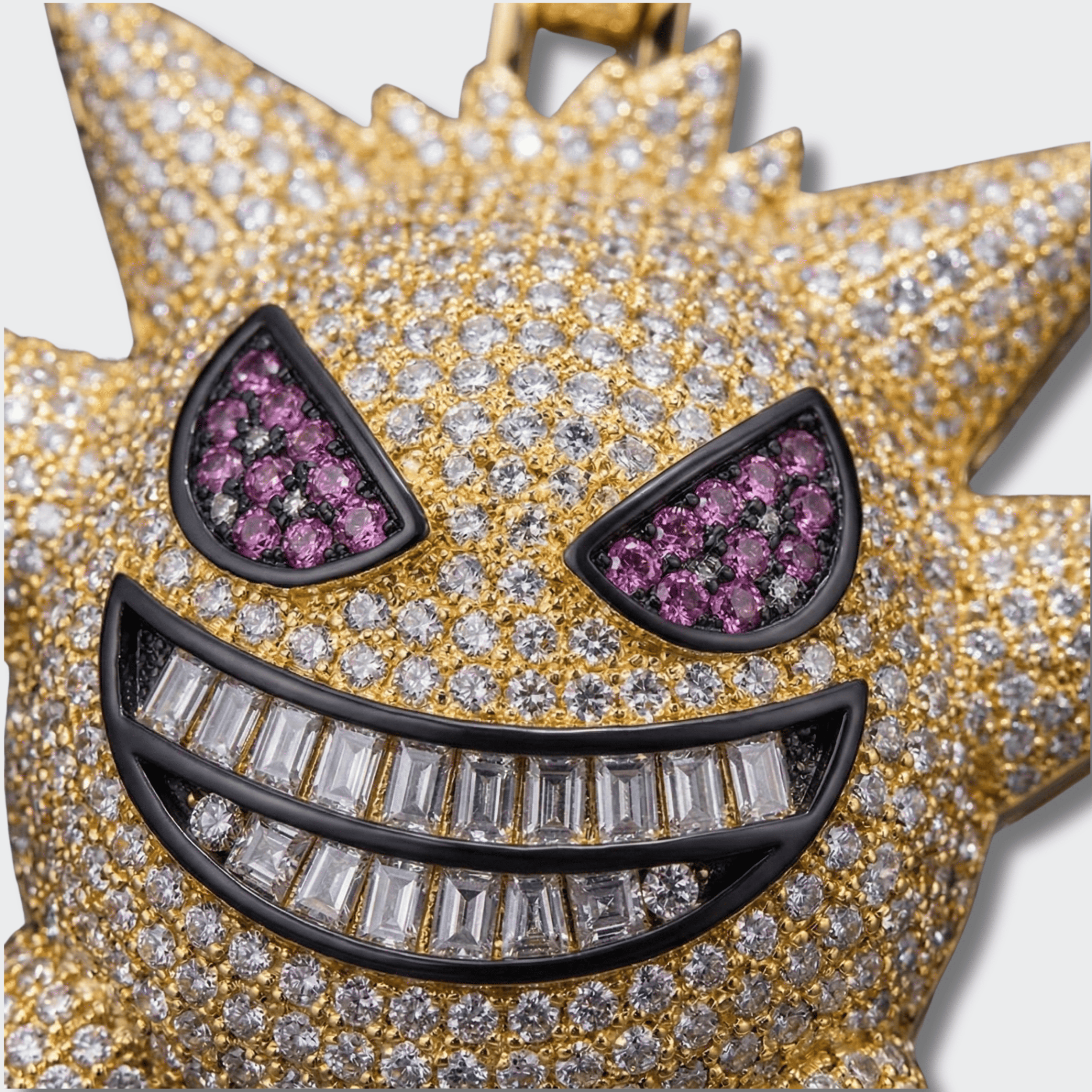White Gold Plated Gengar Pendant