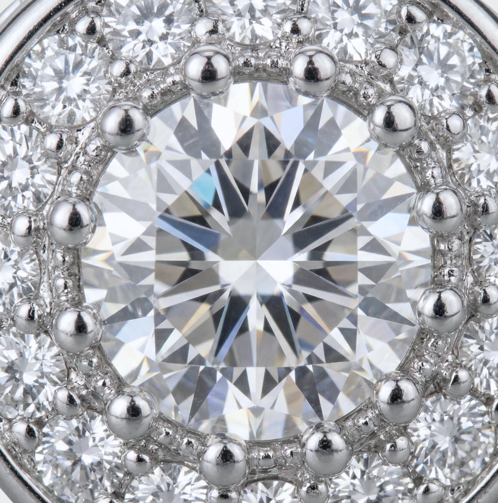 White Gold Plated Halo Stud Earrings