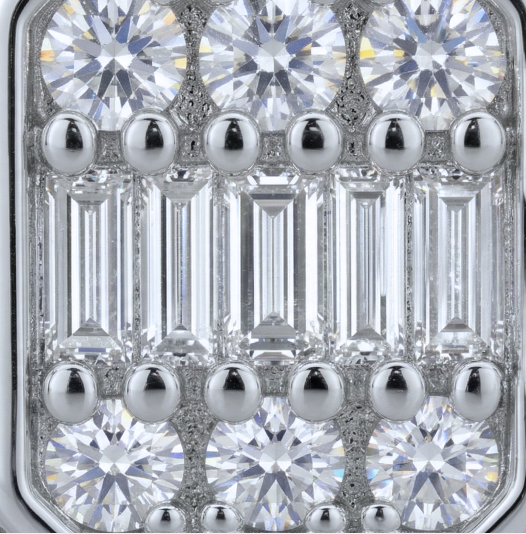 White Gold Plated Square Earrings