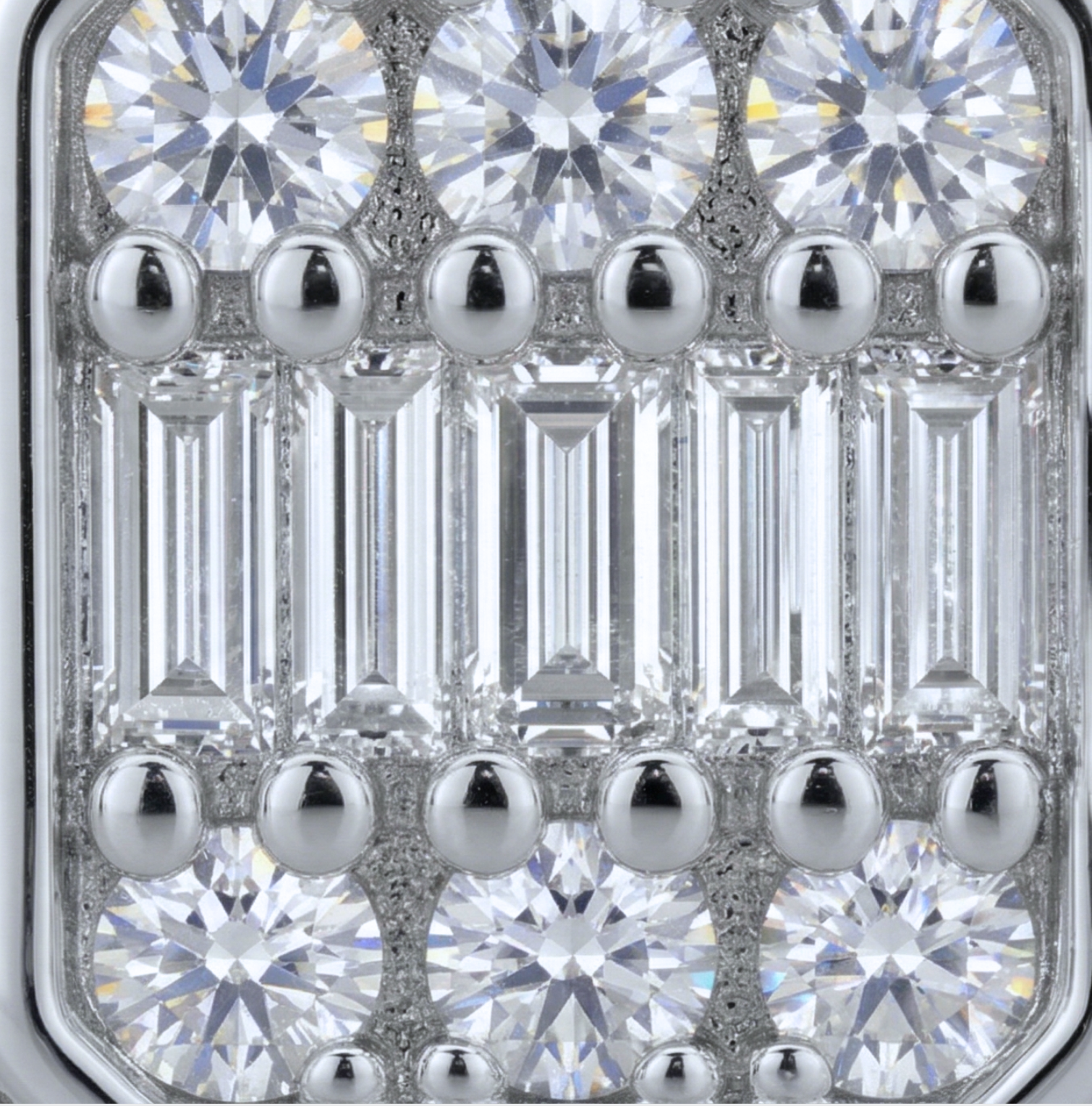 White Gold Plated Square Earrings