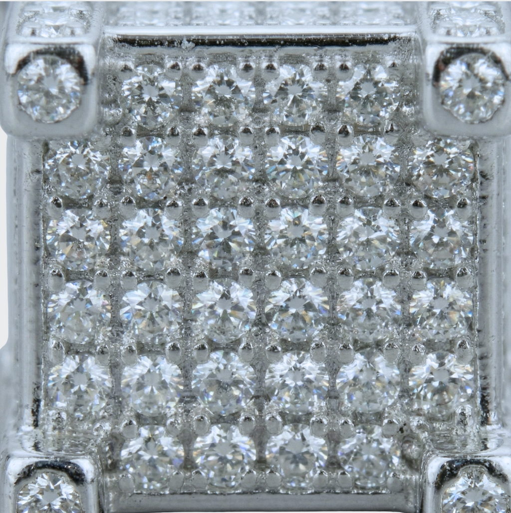 White Gold Plated Square Earrings
