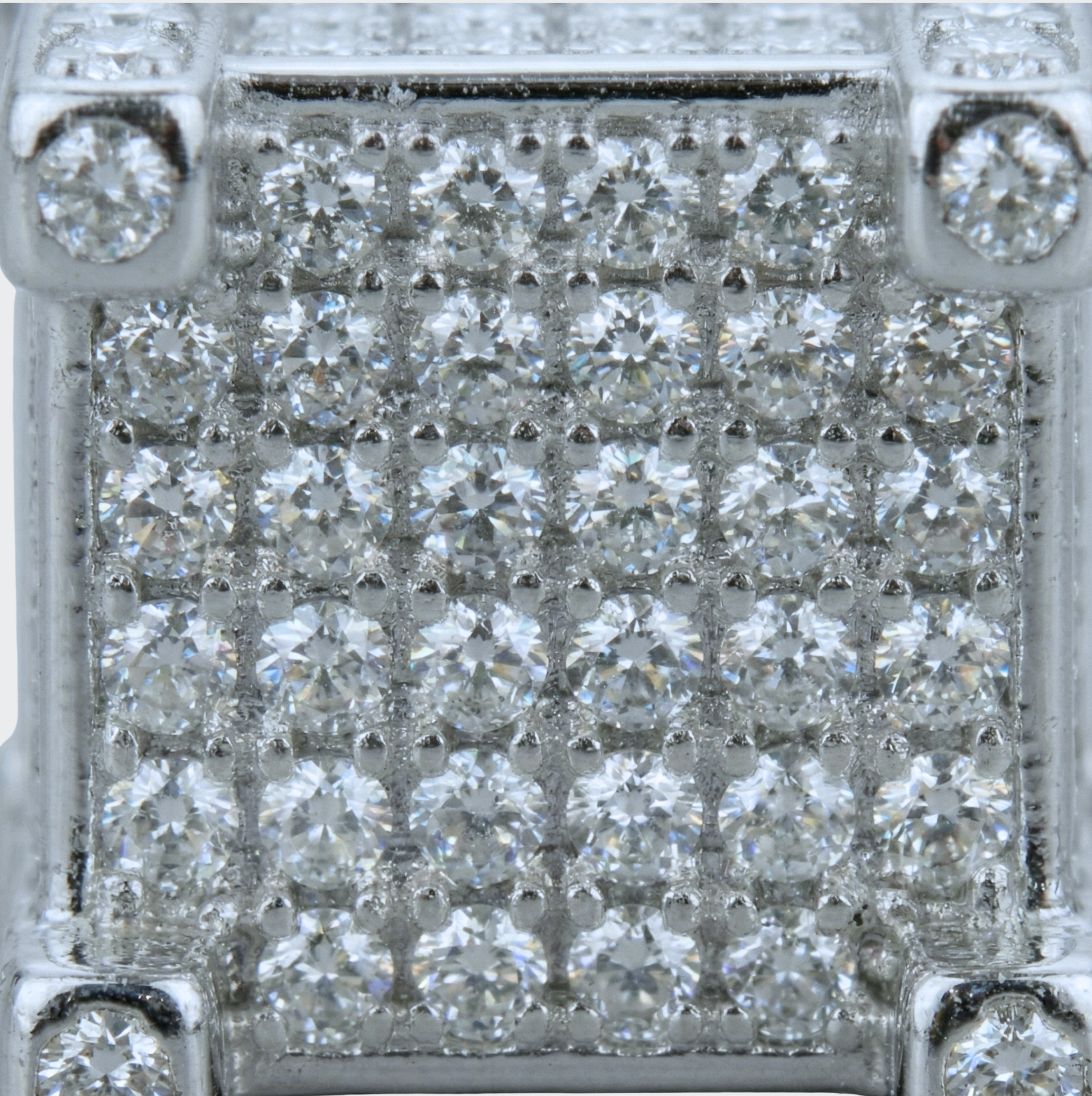 White Gold Plated Square Earrings