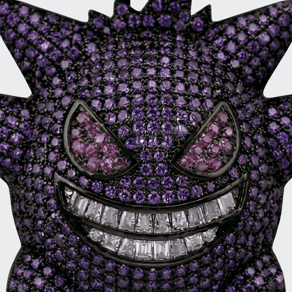 White Gold Plated Gengar Pendant