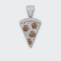 White Gold Plated Pizza Pendant