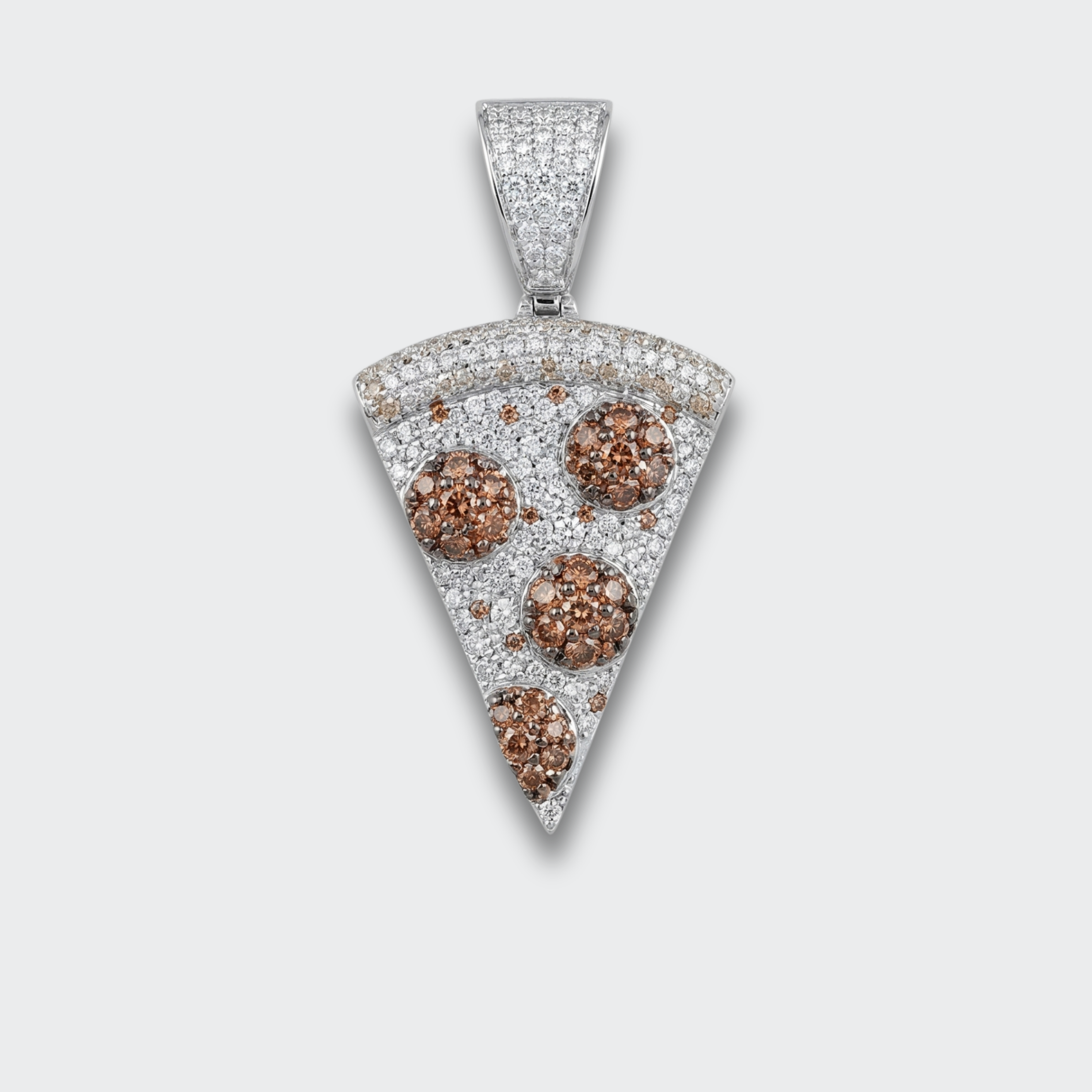 White Gold Plated Pizza Pendant