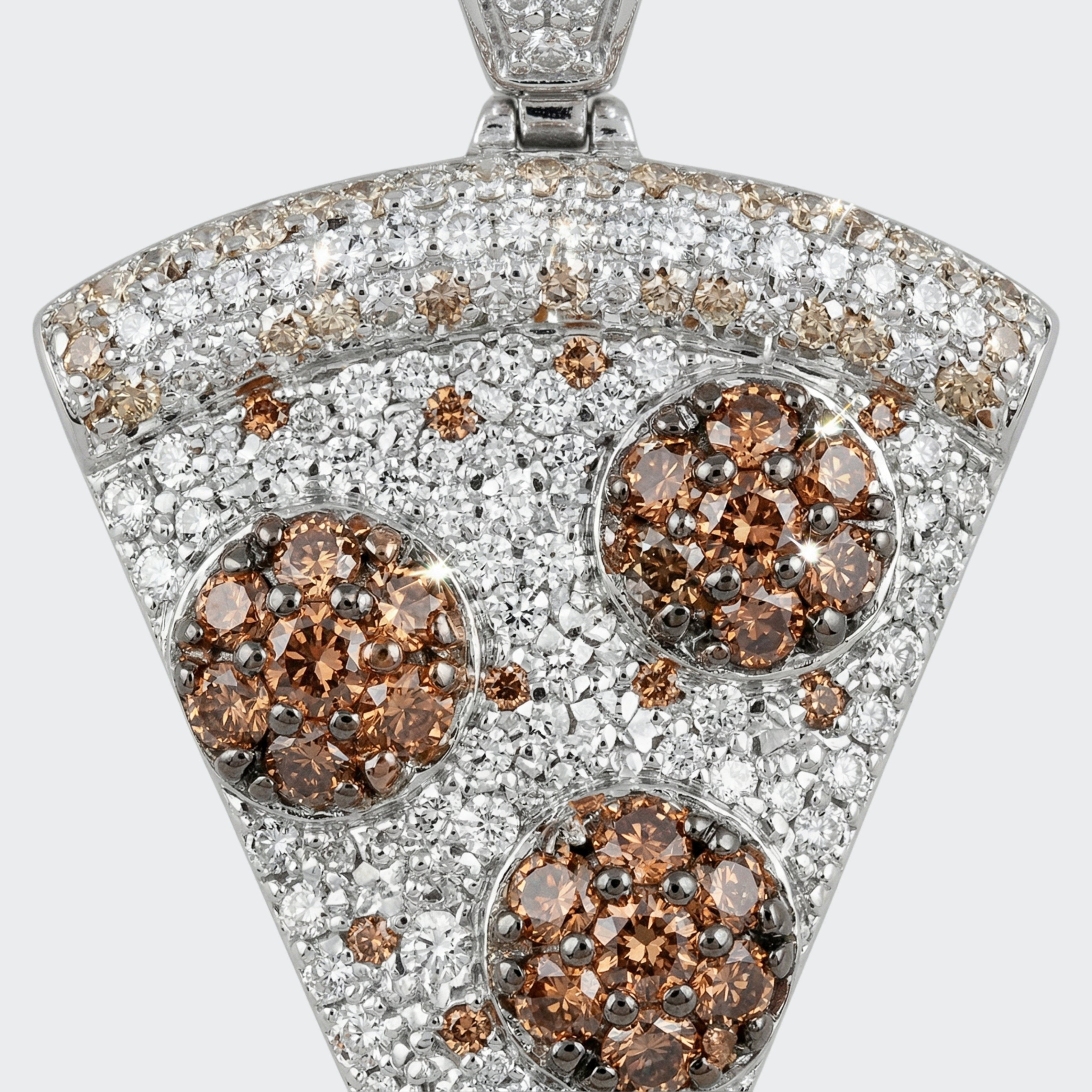 White Gold Plated Pizza Pendant