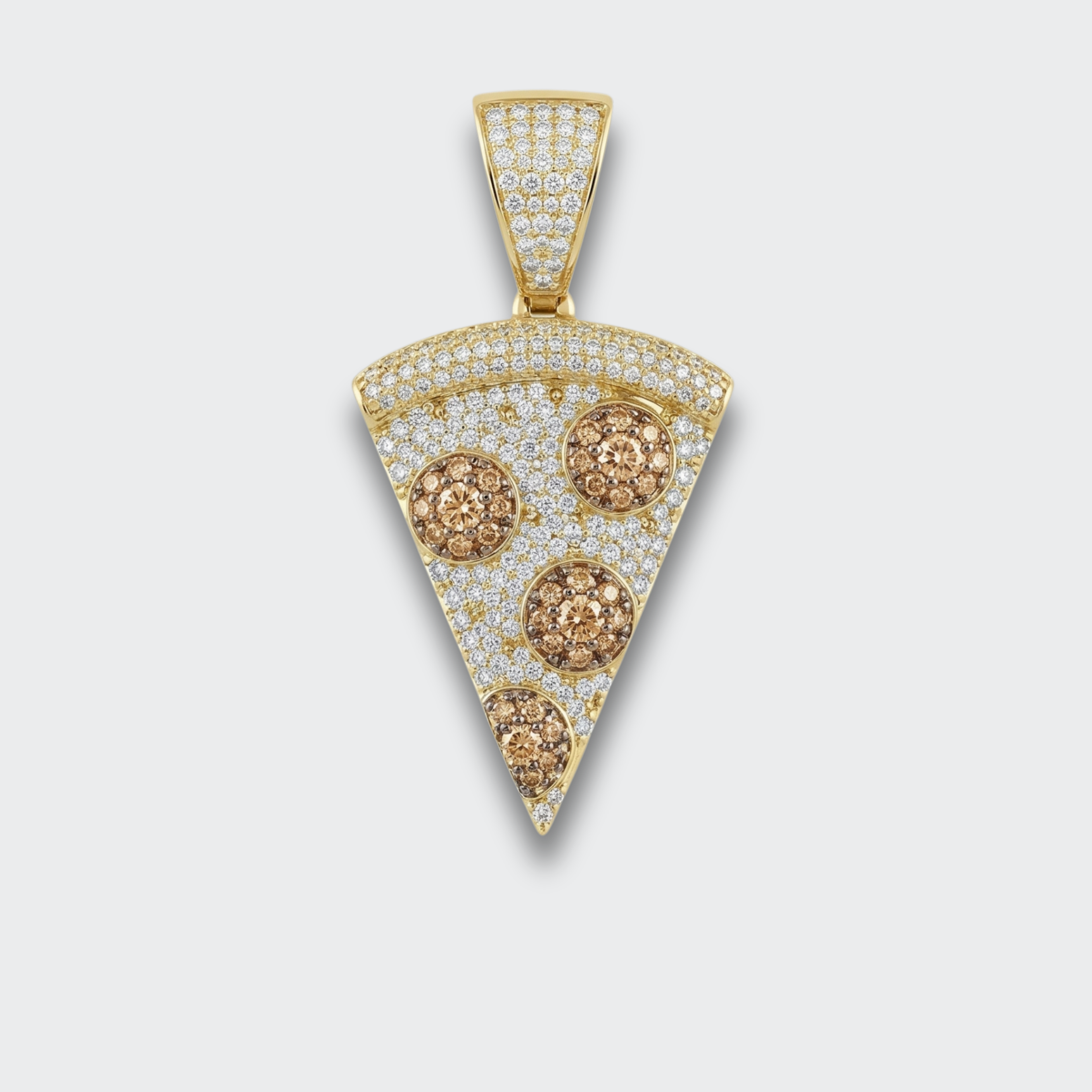 White Gold Plated Pizza Pendant