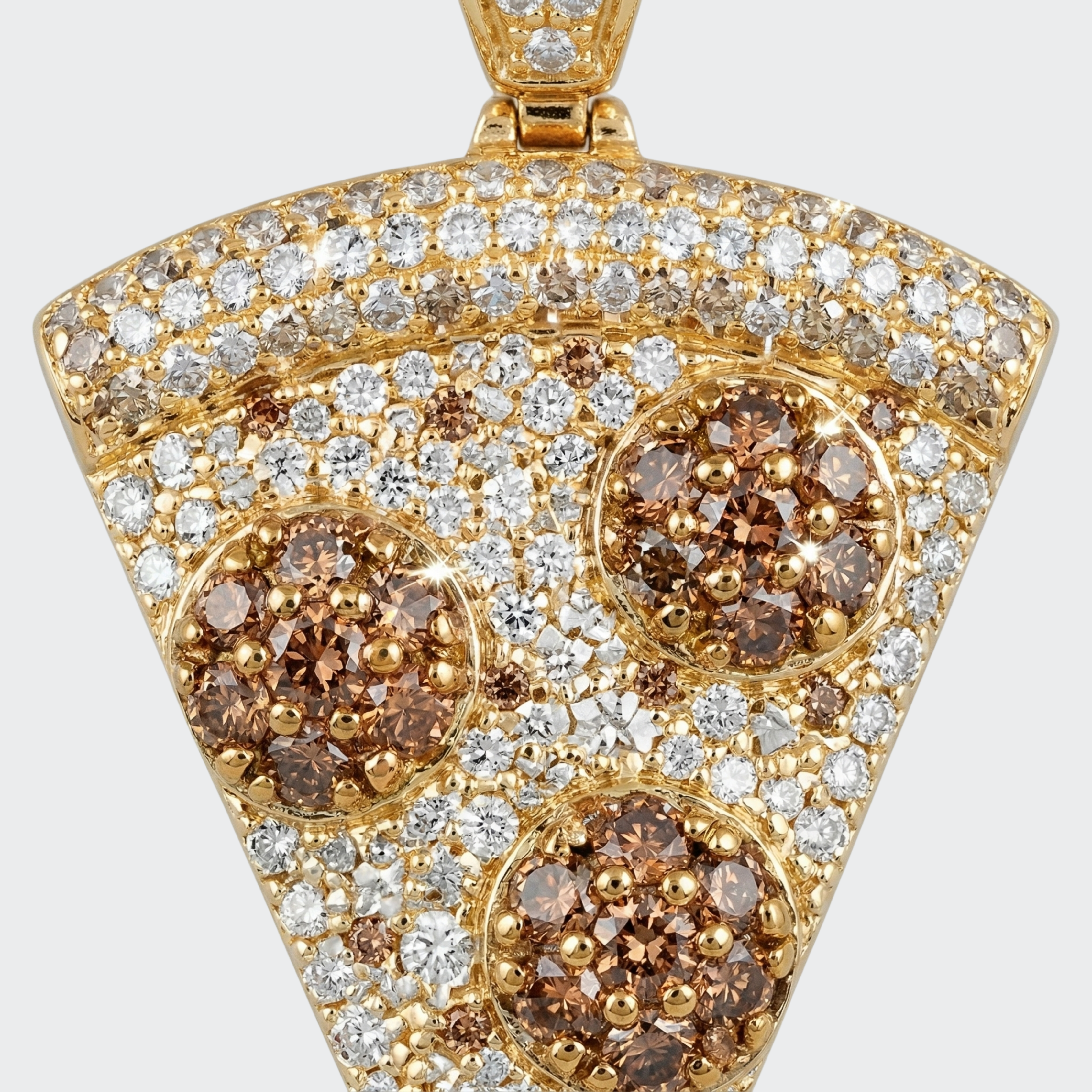 White Gold Plated Pizza Pendant