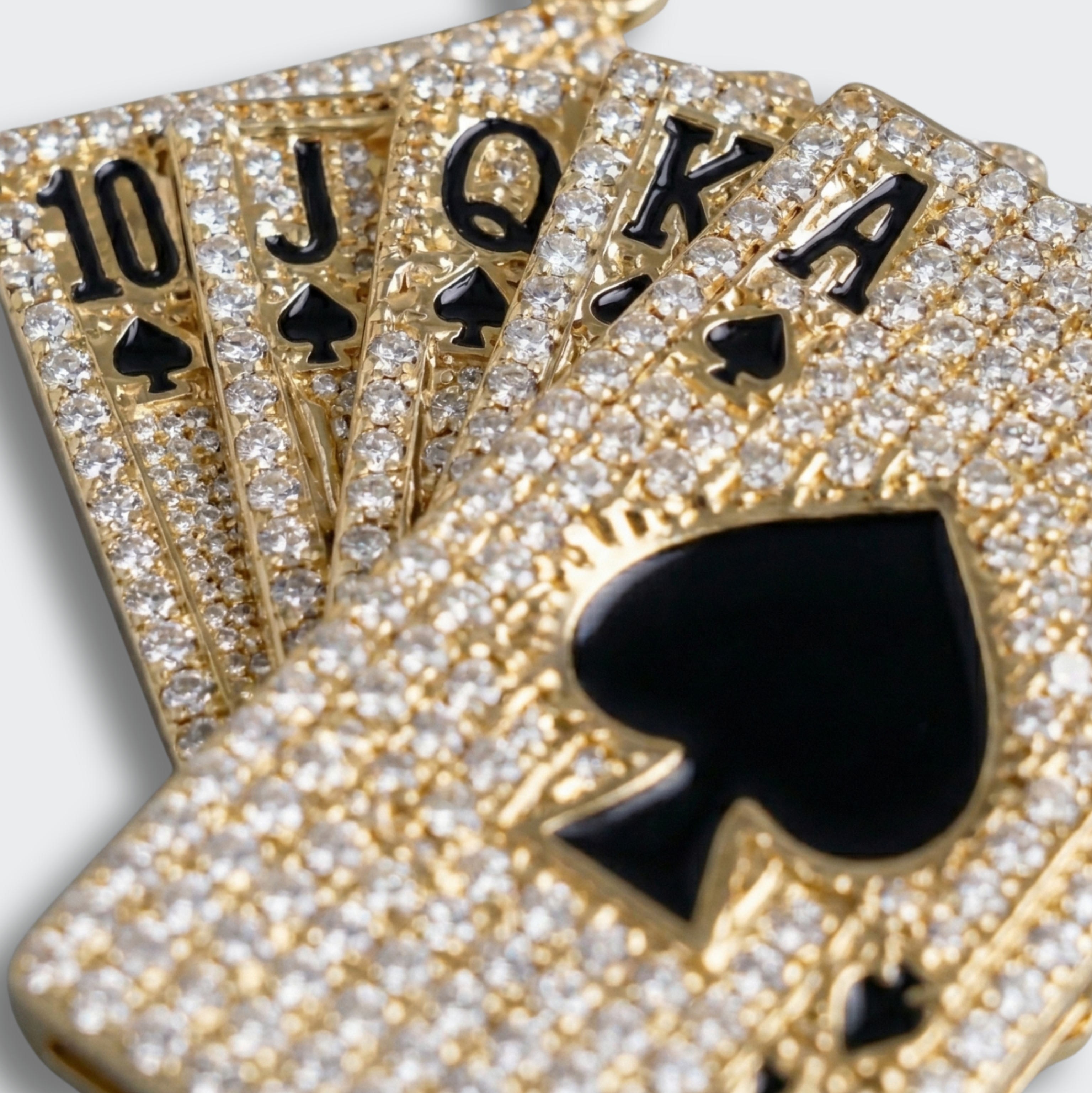 White Gold Plated Playing Cards Pendant