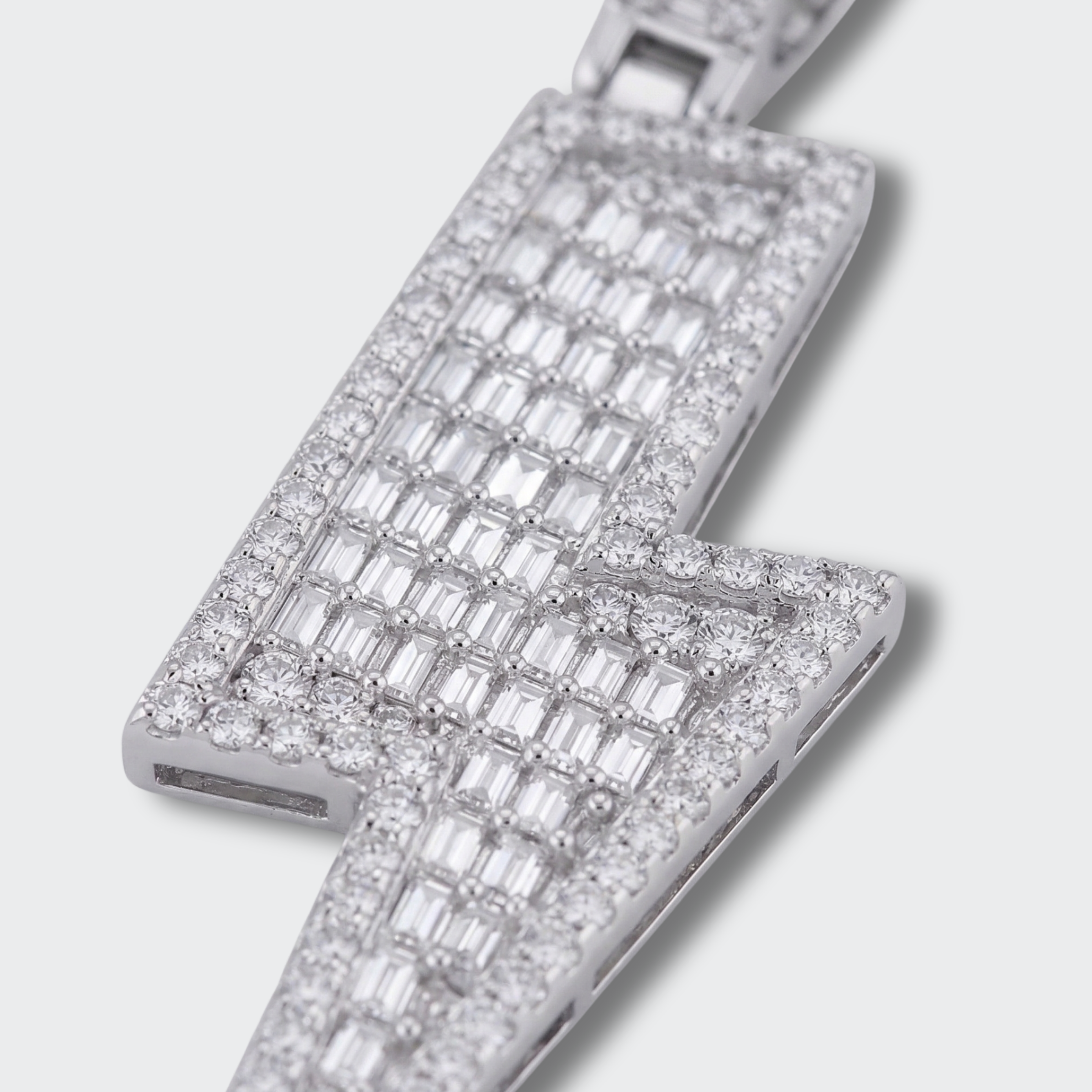 White Gold Plated Lightning Pendant