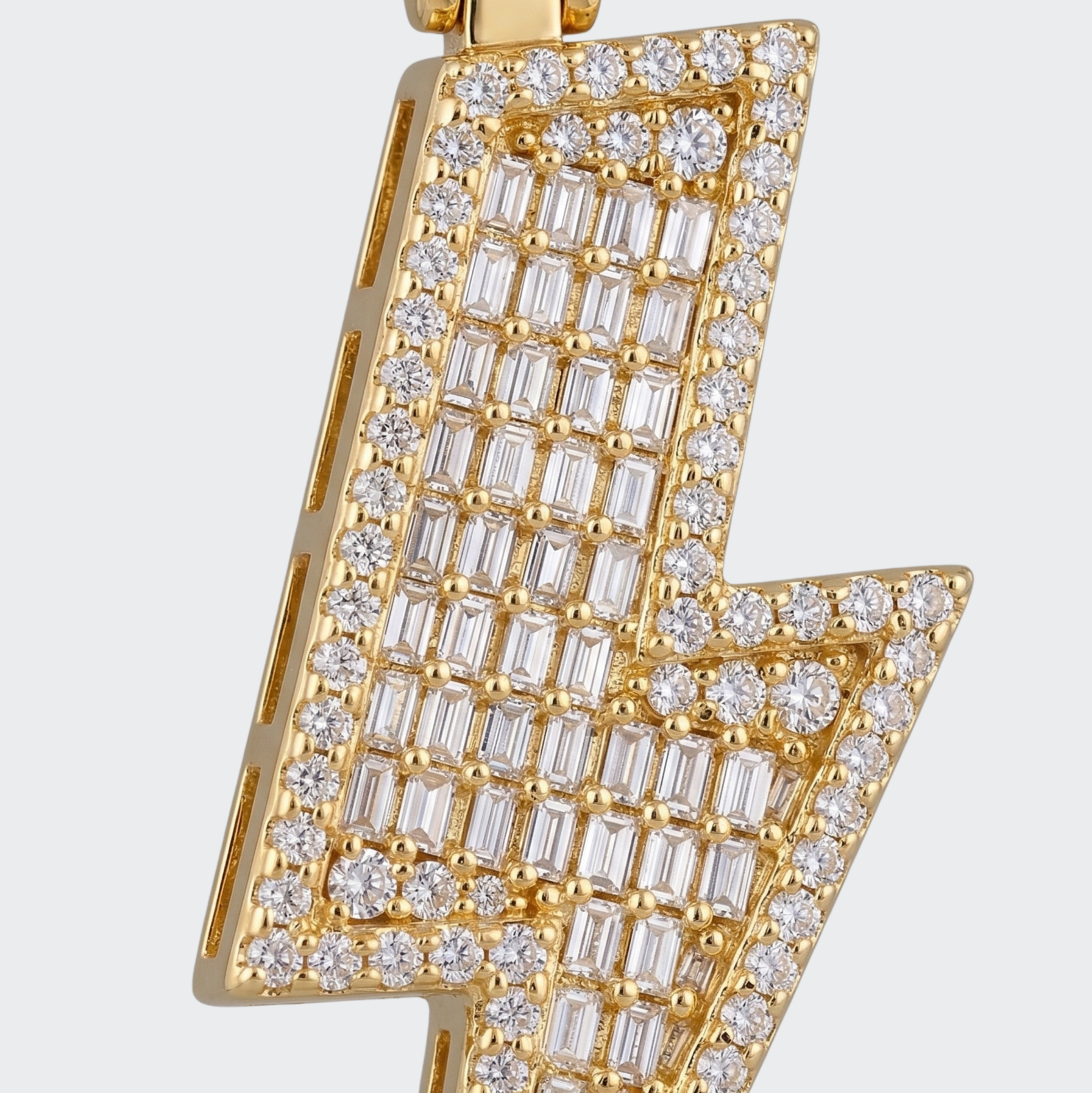 White Gold Plated Lightning Pendant