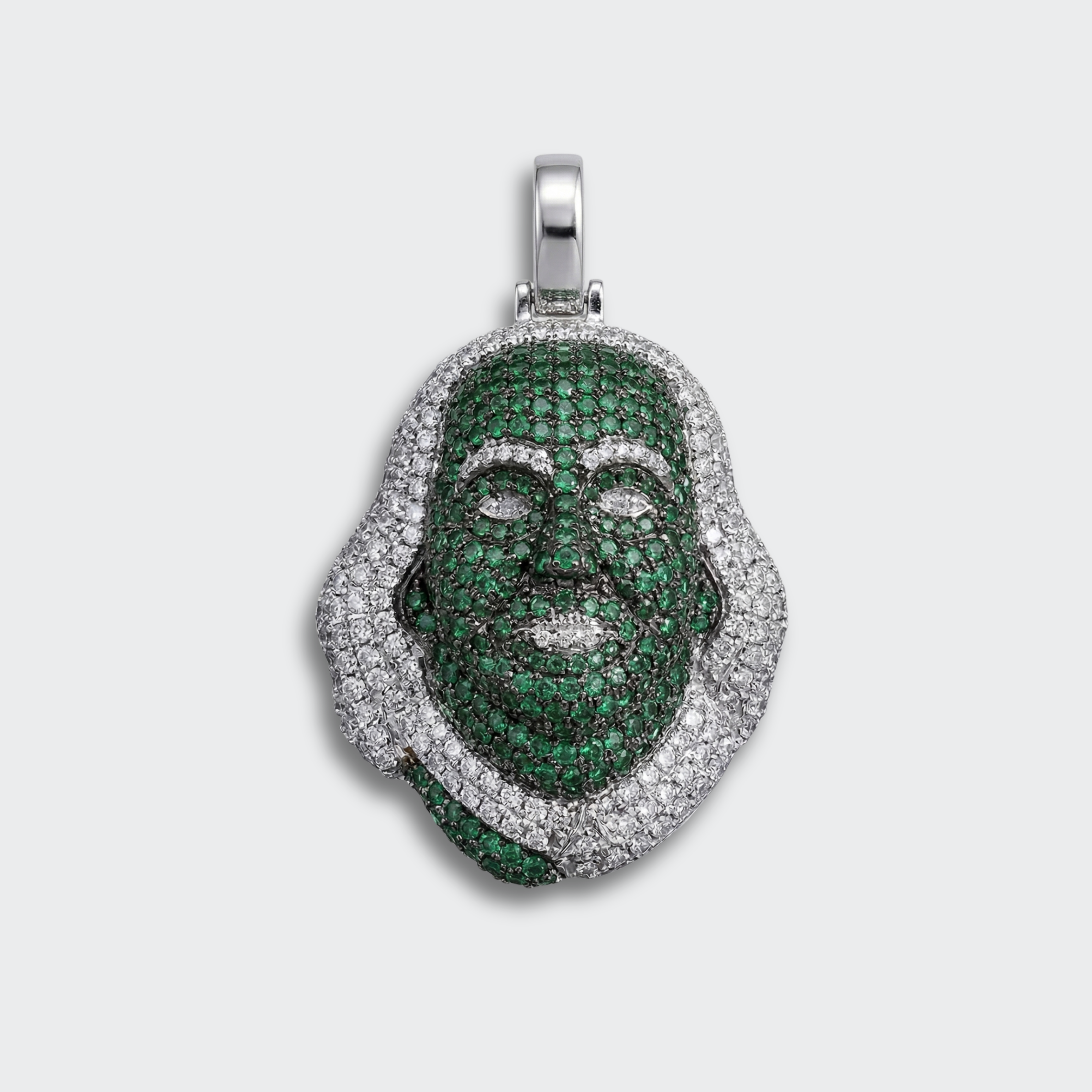 White Gold Plated Benjamin Franklin Pendant