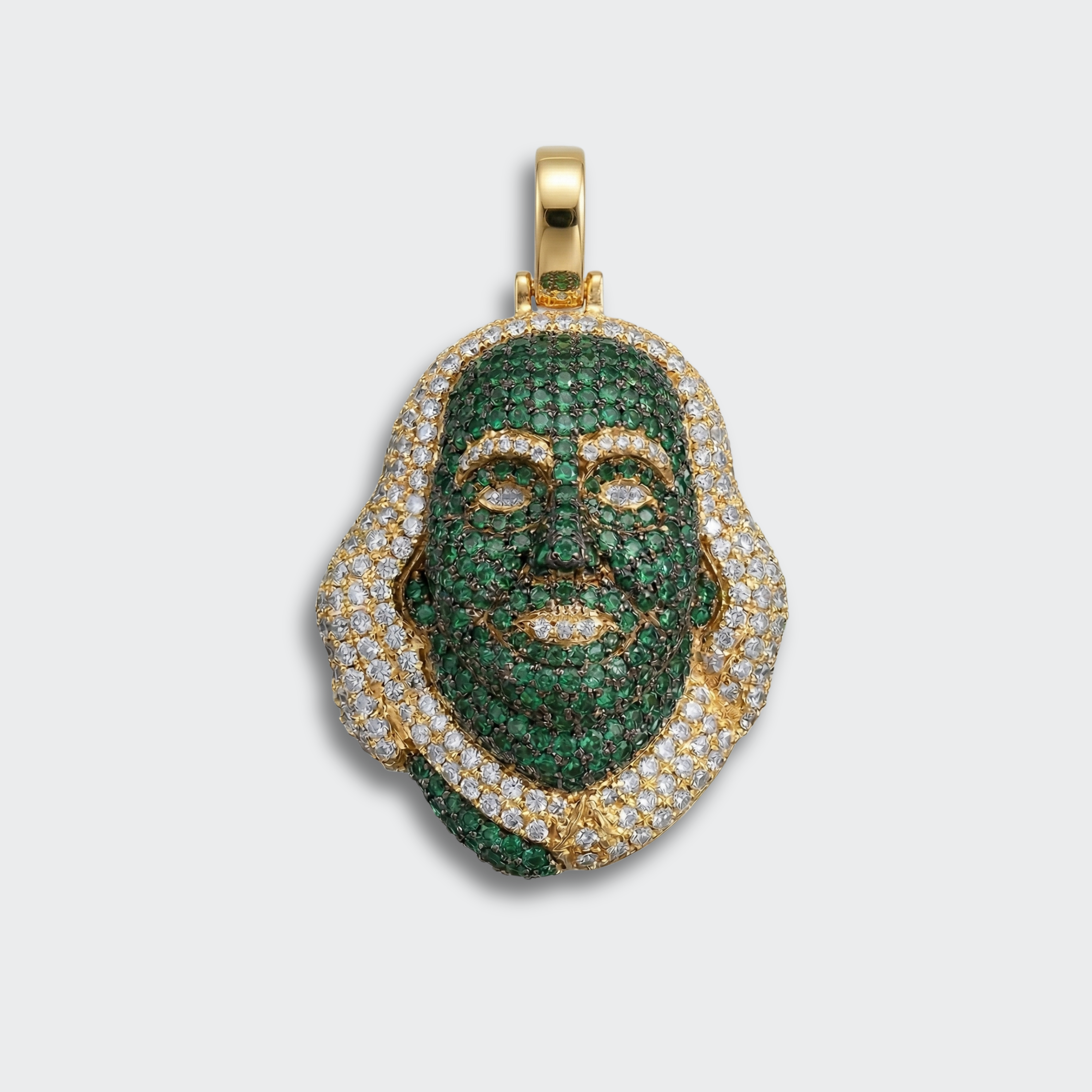 White Gold Plated Benjamin Franklin Pendant