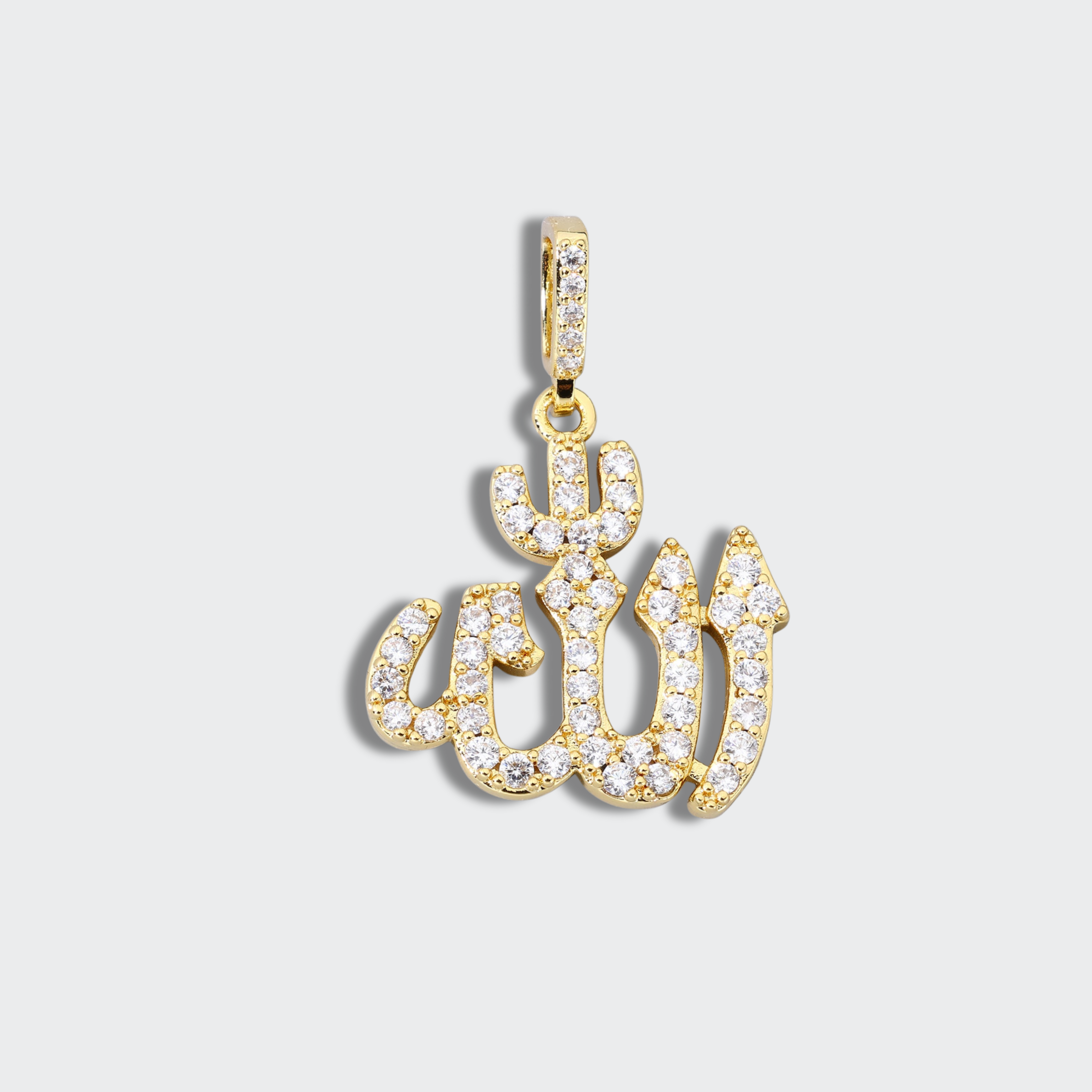 White Gold Plated Allah Pendant