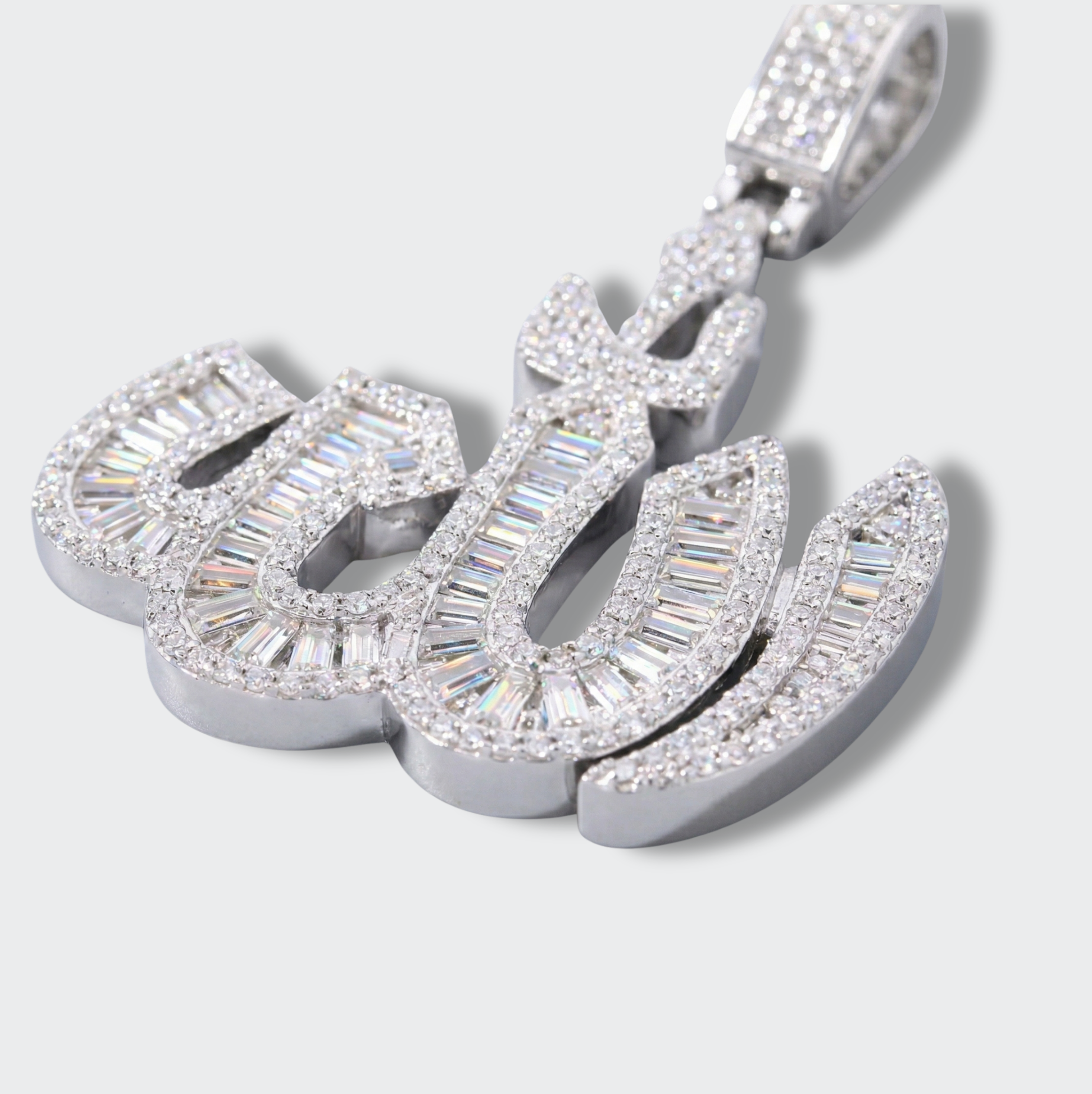White Gold Plated Allah Pendant