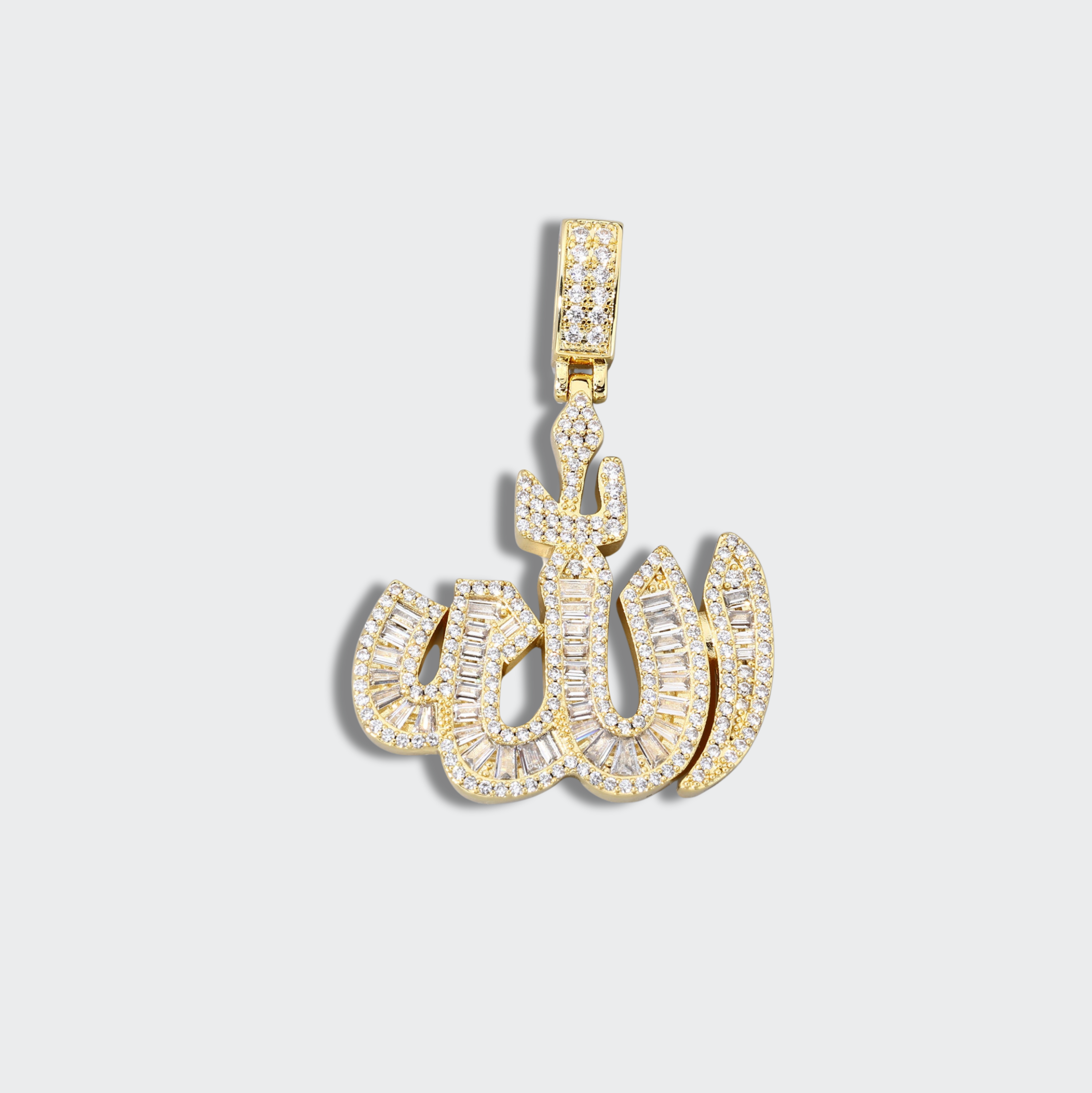 White Gold Plated Allah Pendant