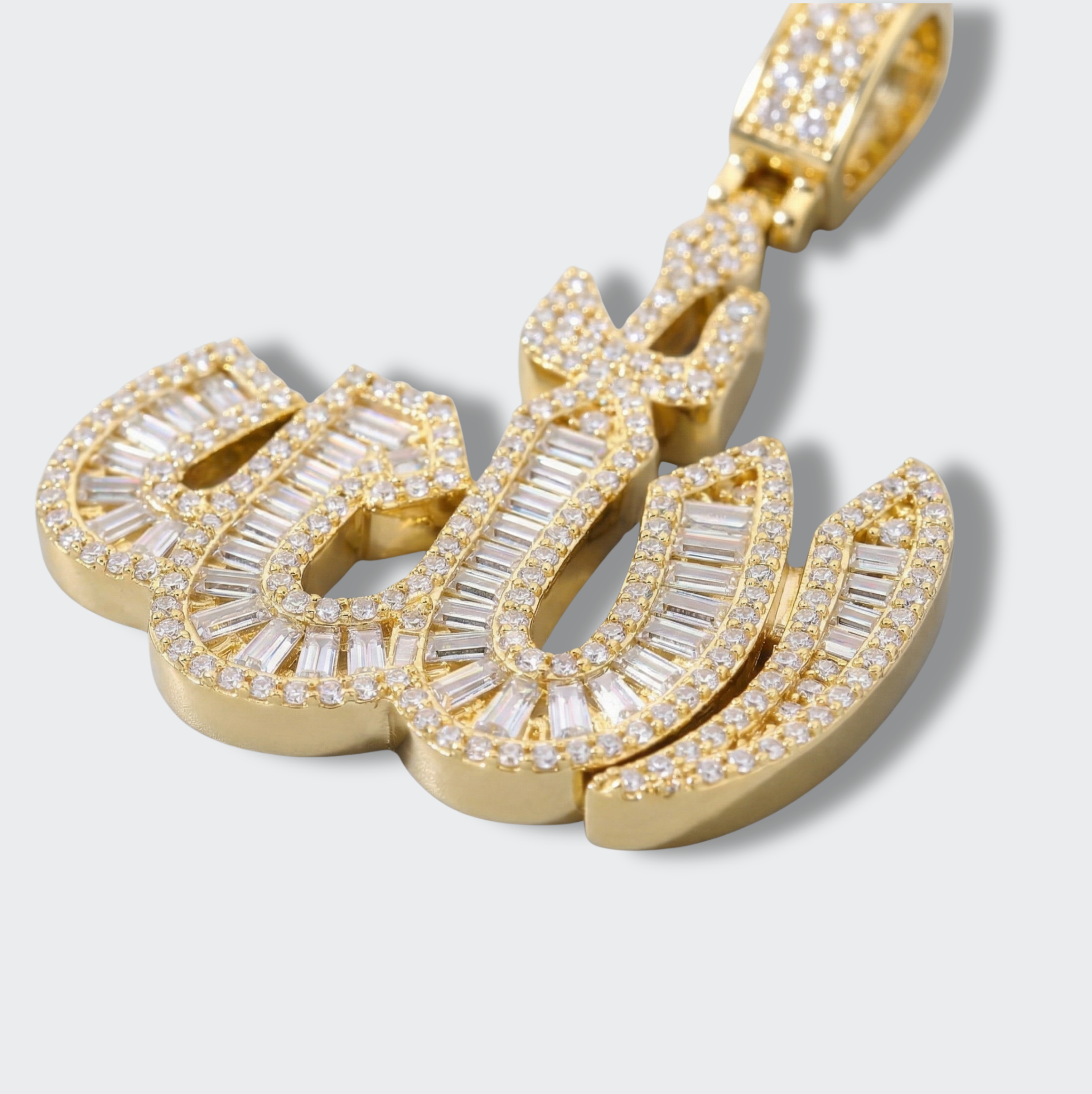 White Gold Plated Allah Pendant