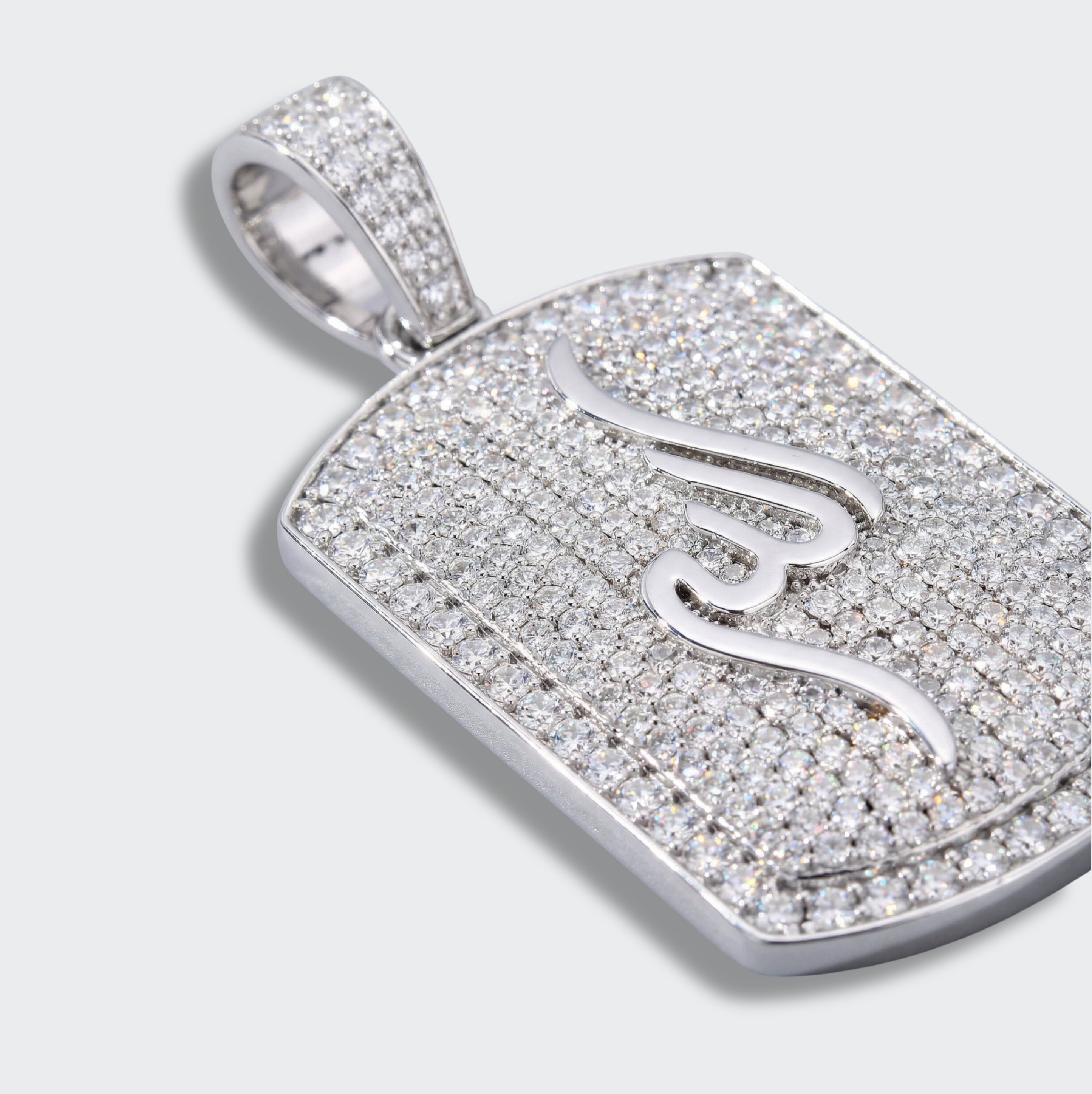 White Gold Plated Calligraphy Allah Pendant