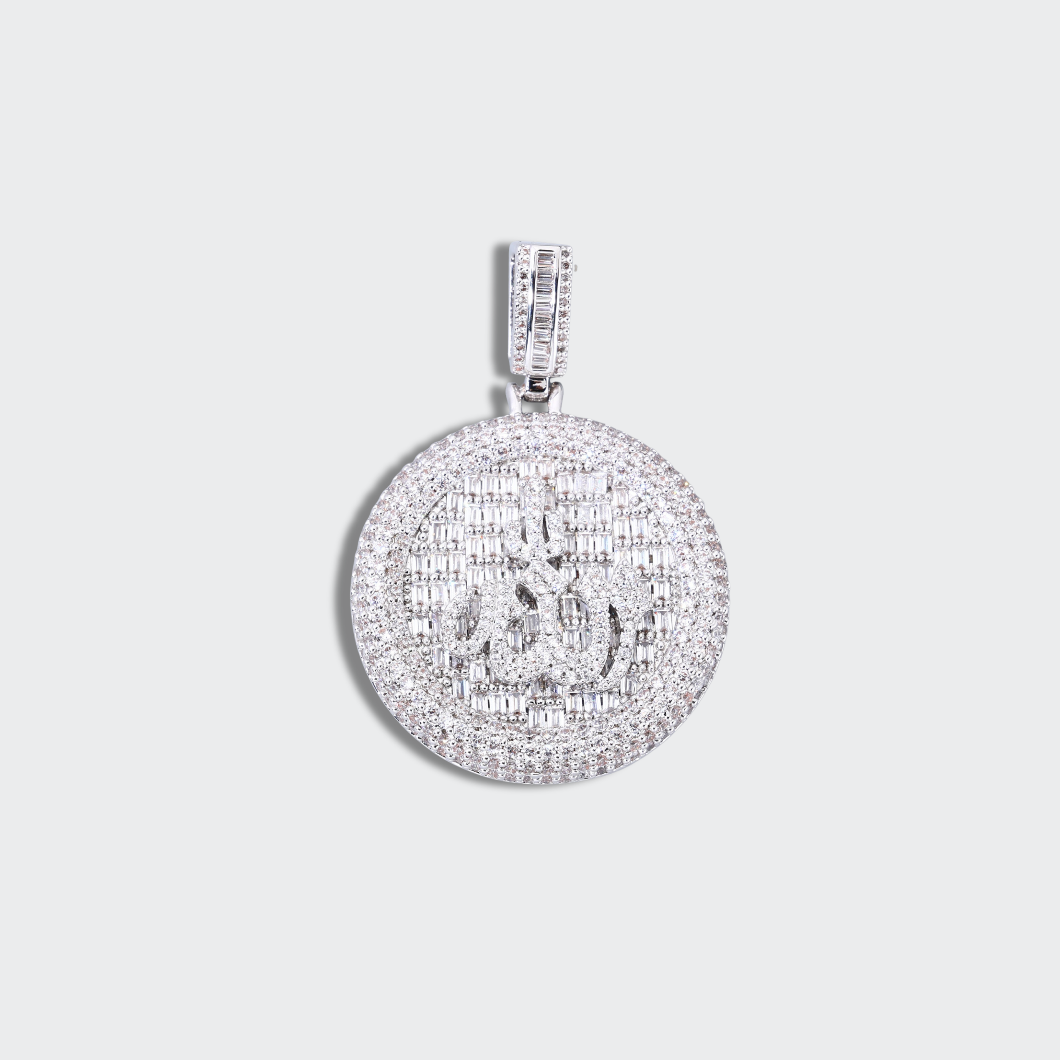 White Gold Plated Allah Pendant