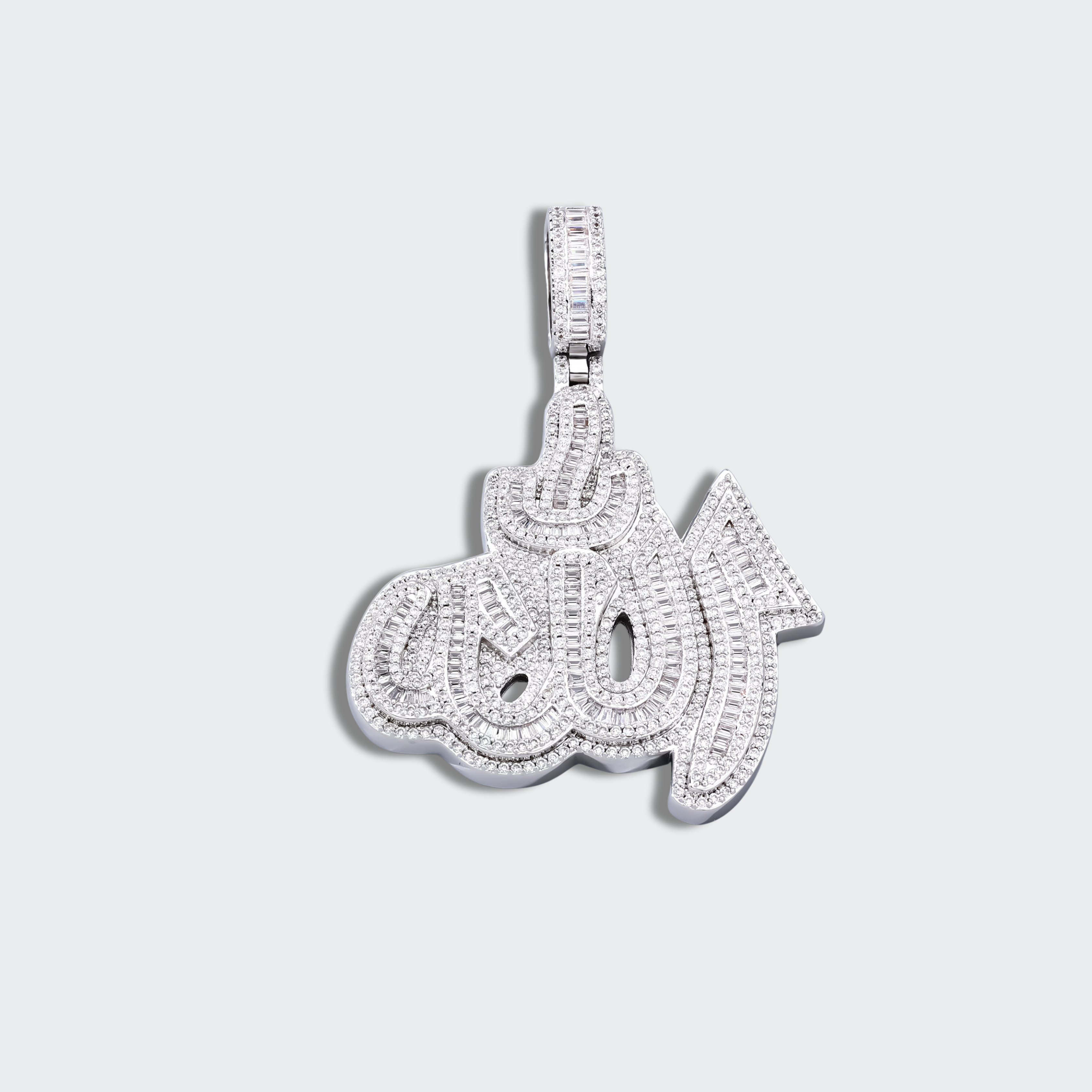 White Gold Plated Allah Pendant