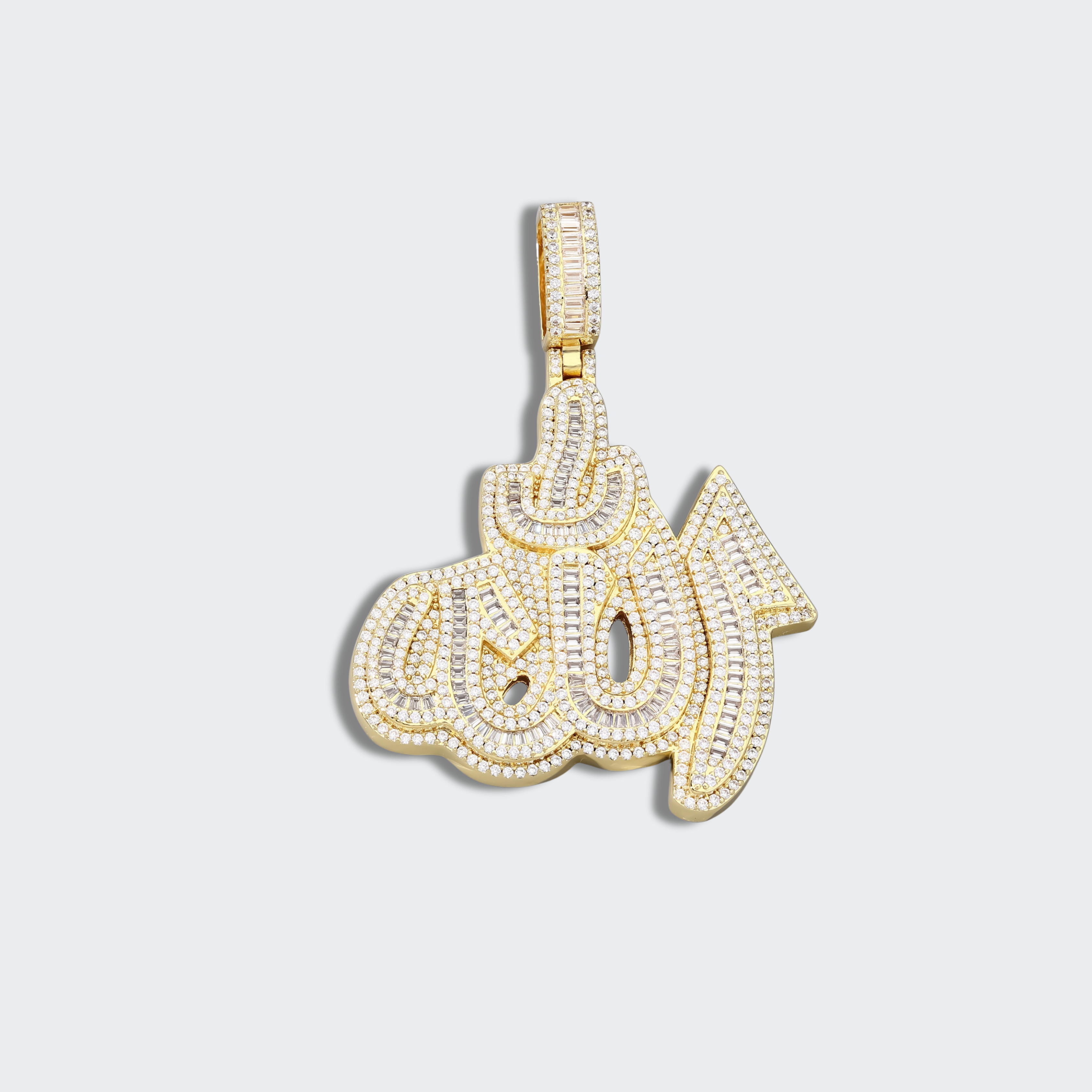 White Gold Plated Allah Pendant