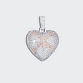 White Gold Plated Locked Heart Pendant