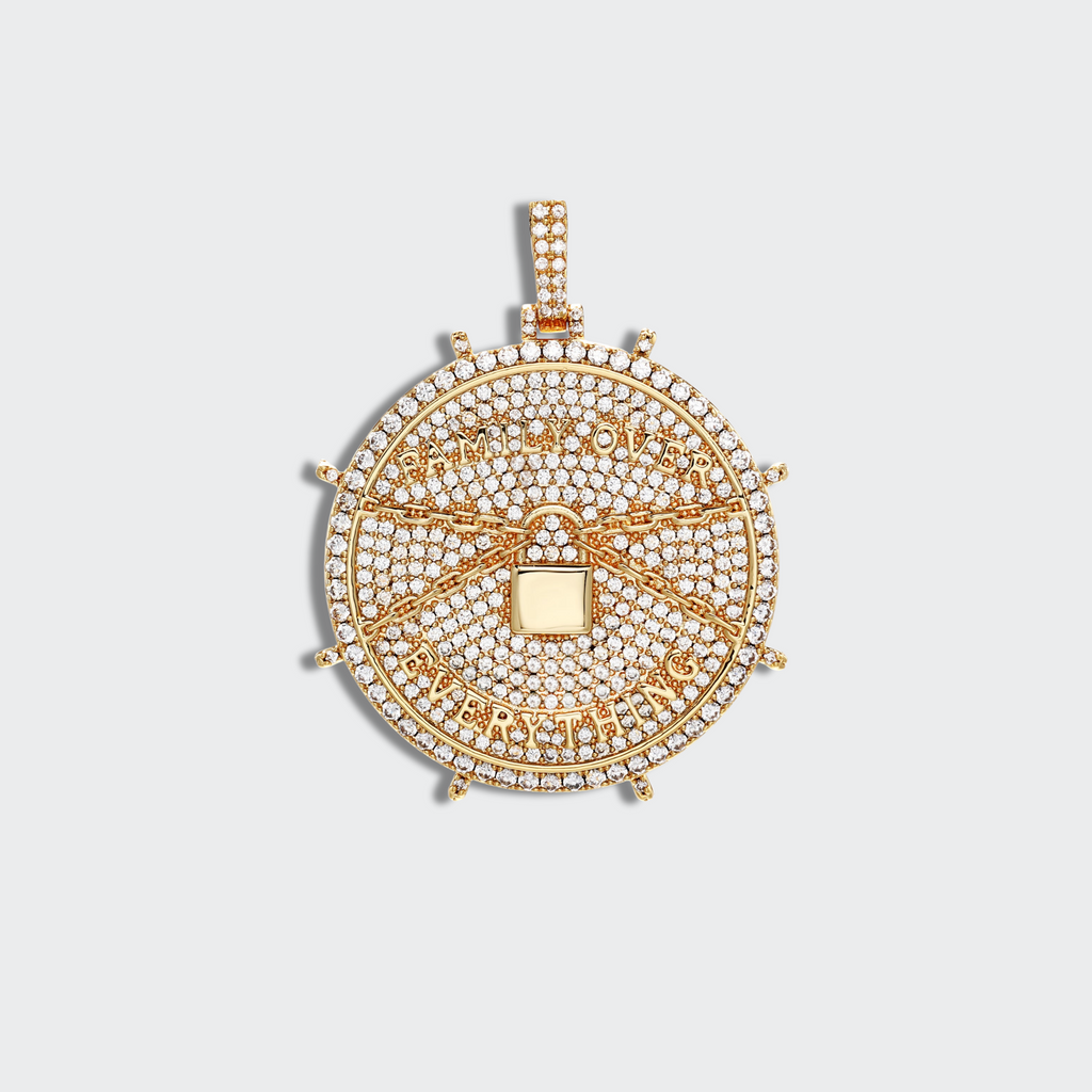 White Gold Plated Family Over Eveything Pendant