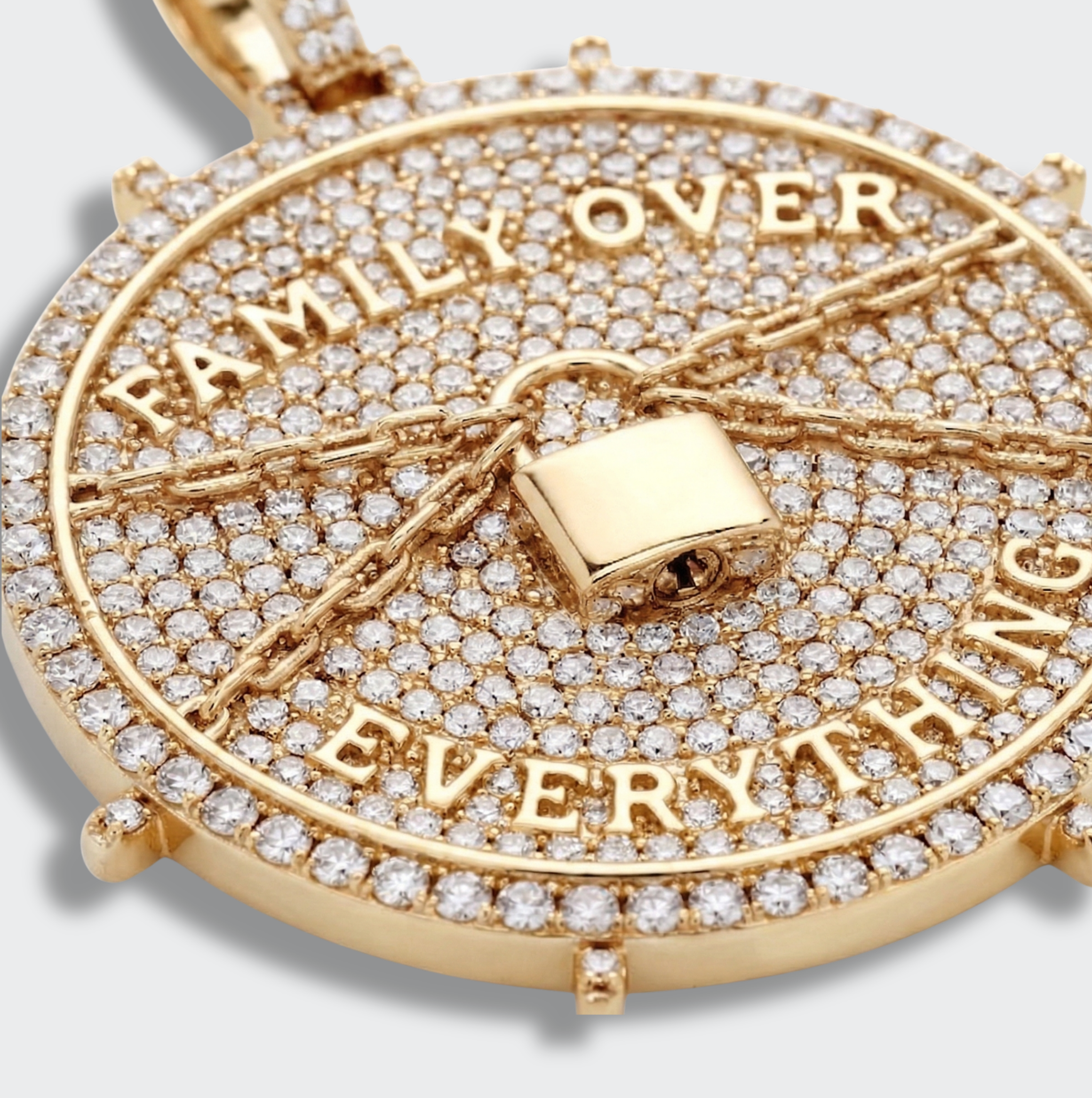 White Gold Plated Family Over Eveything Pendant