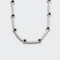 18K White Gold Plated Clover Motif Tennis Chain