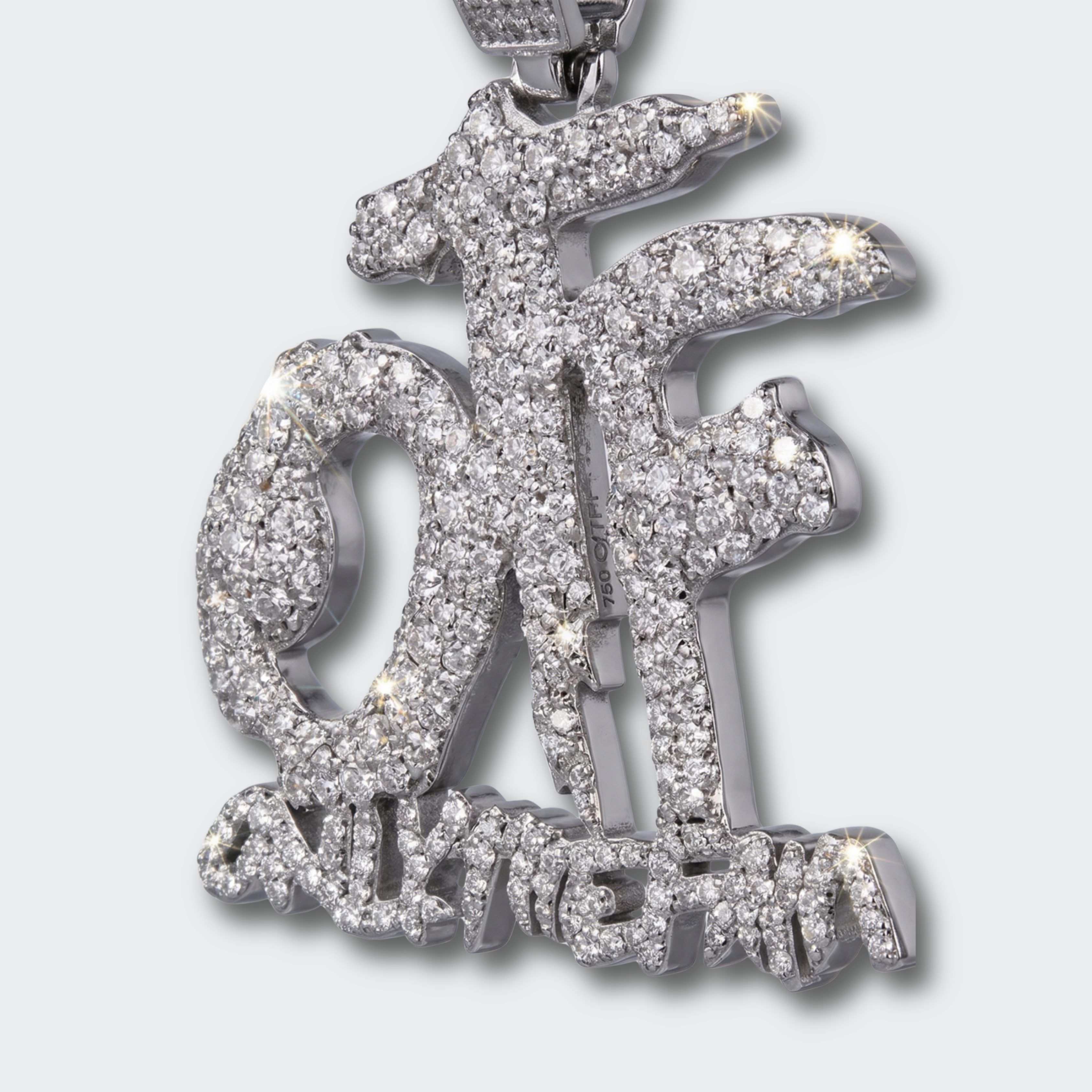 White Gold Plated Von OTF Chain & Pendant