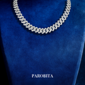 White Gold Plated Cuban Chain 65 cm
