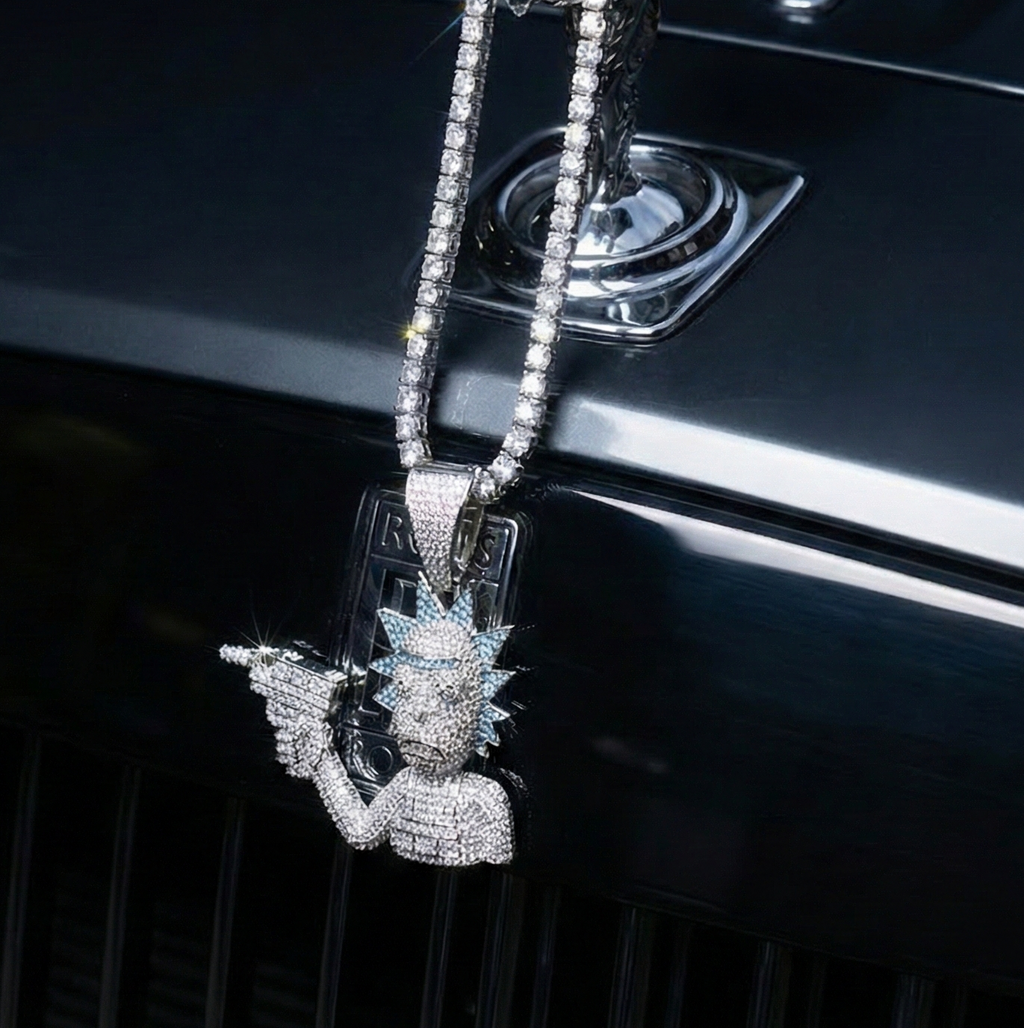 White Gold Plated Rick Pendant