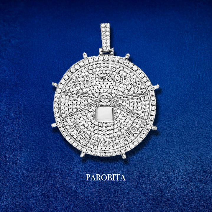 White Gold Plated Family Over Eveything Pendant