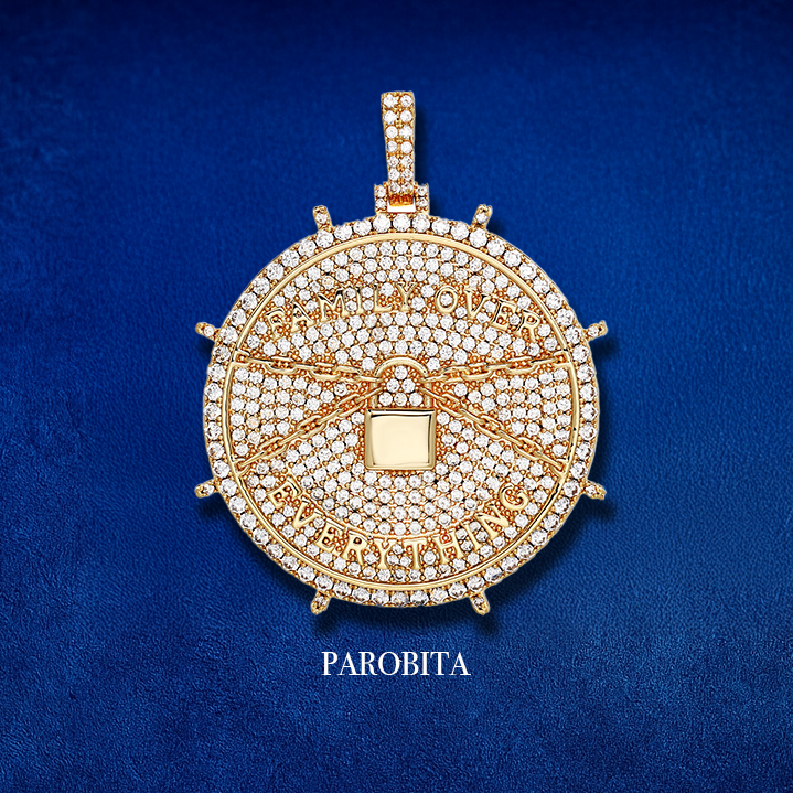 White Gold Plated Family Over Eveything Pendant