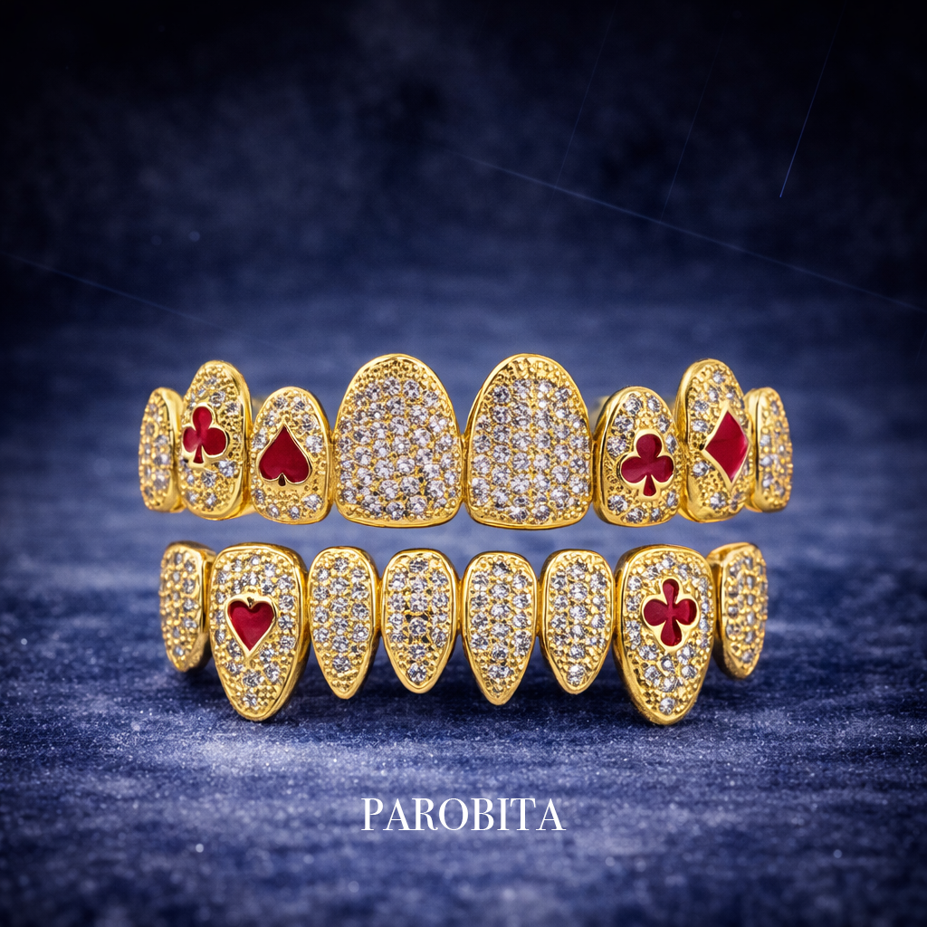 White Gold Plated Poker Grillz