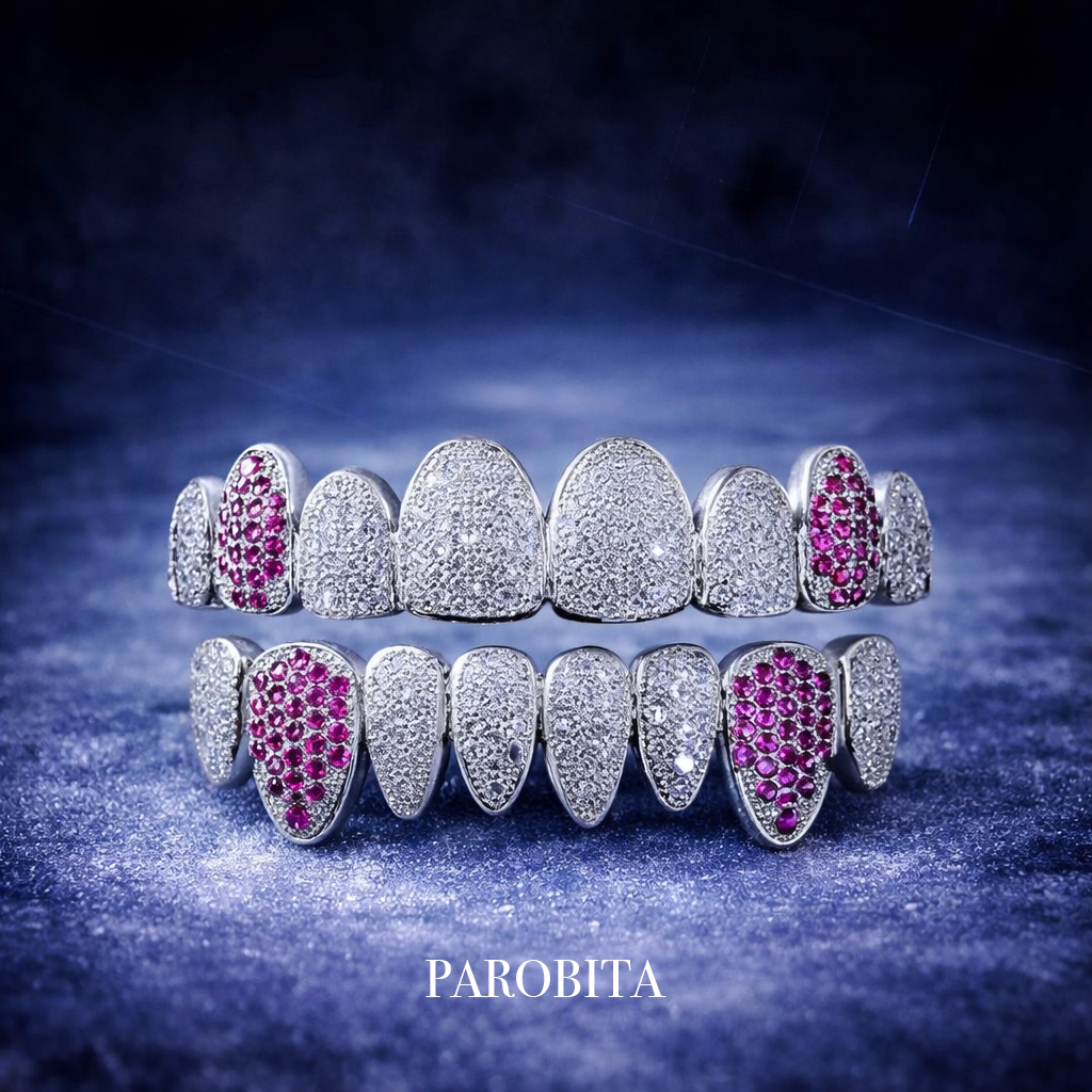 White Gold Plated Purple Grillz