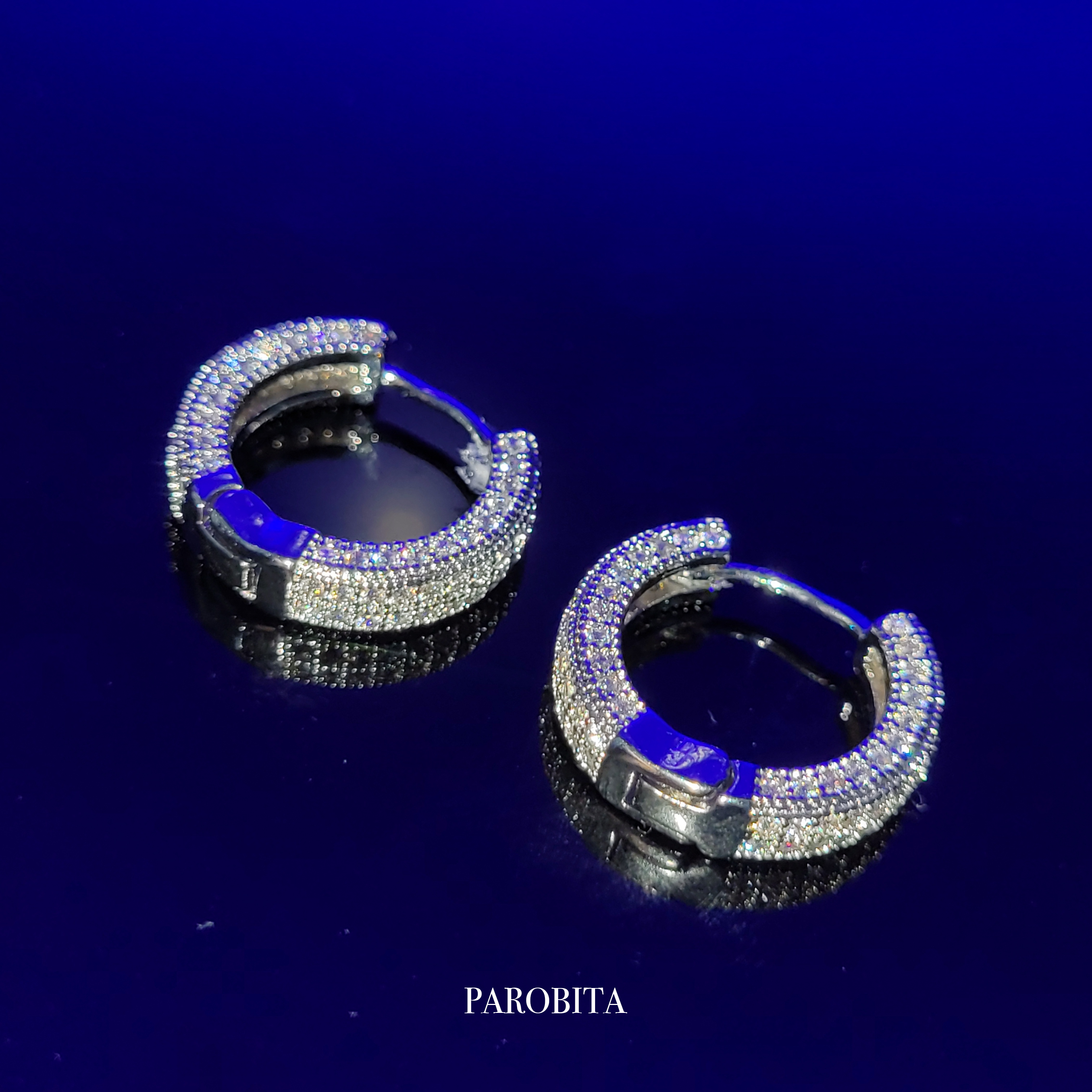 White Gold Plated Hoop Earrings