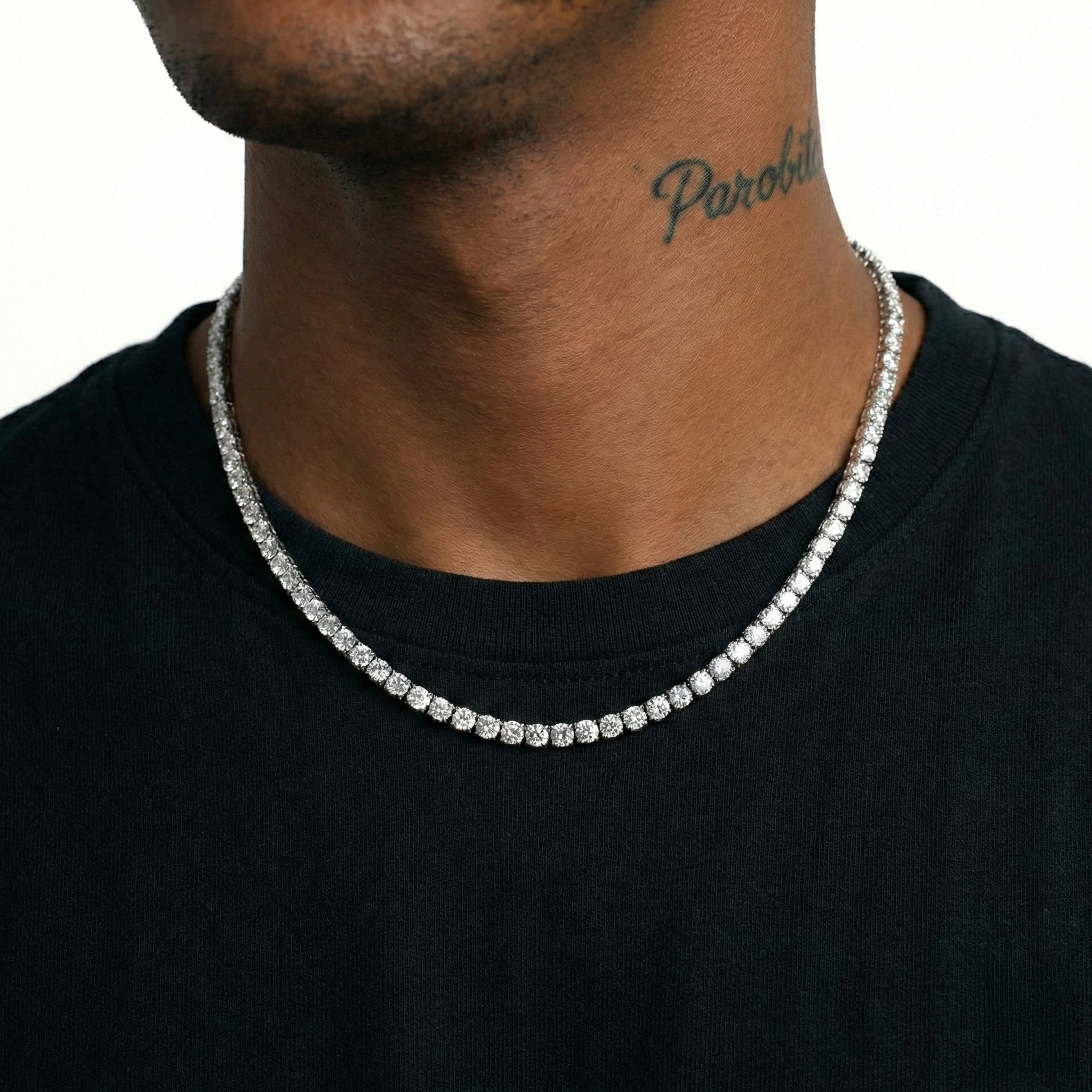 White Gold Plated Tennis Chain