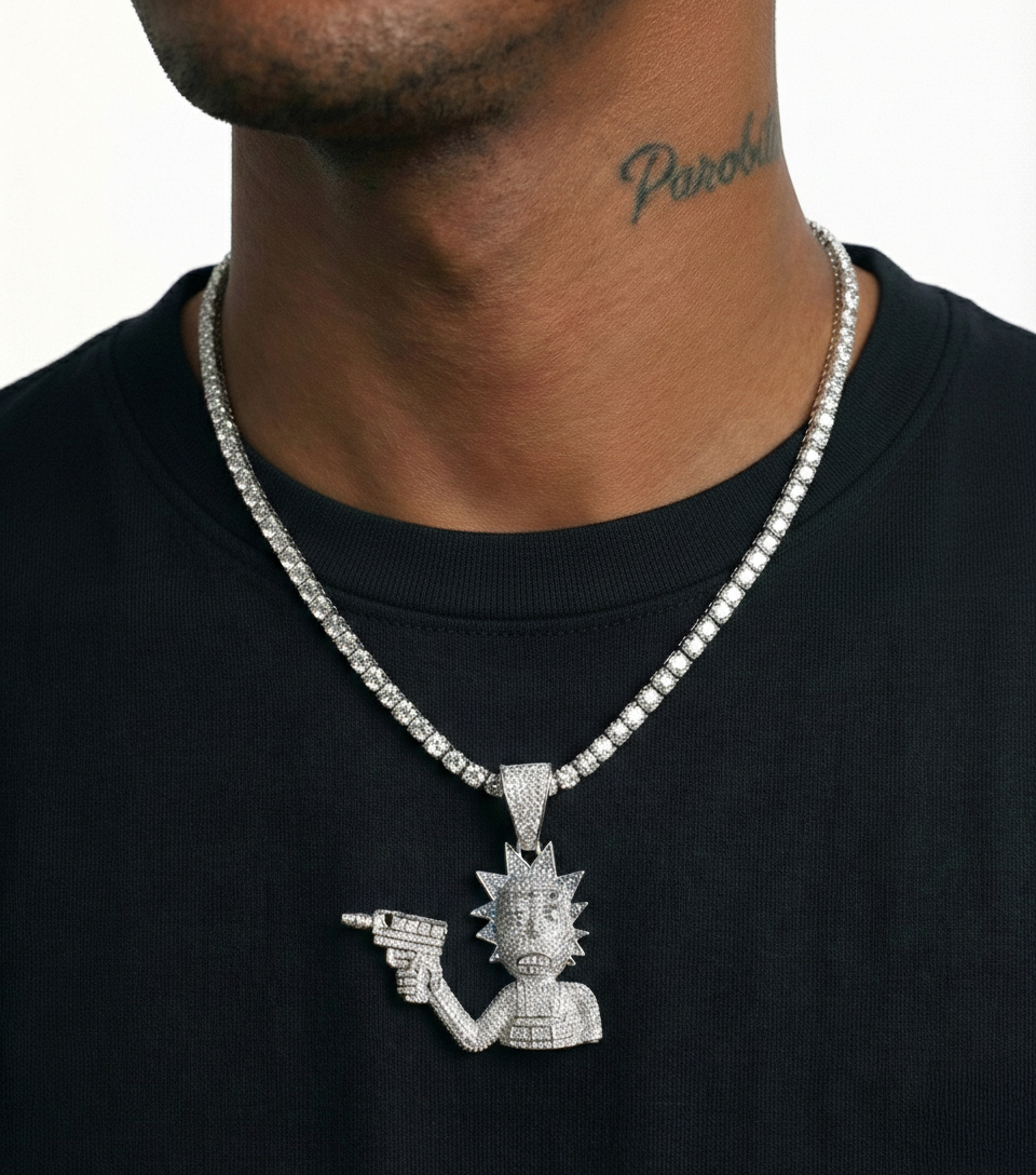 White Gold Plated Rick Pendant