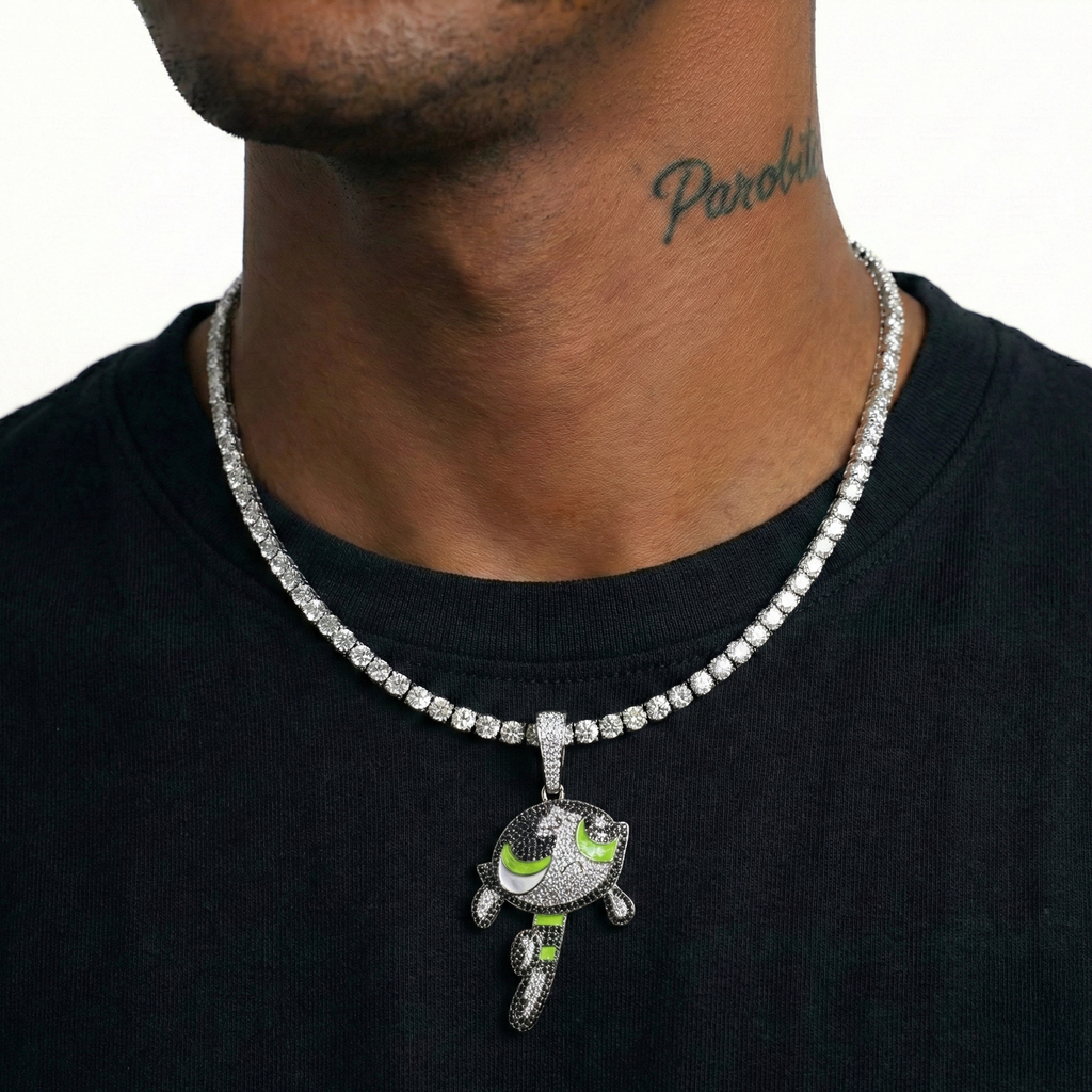 White Gold Plated Powerpuff Girls Pendant