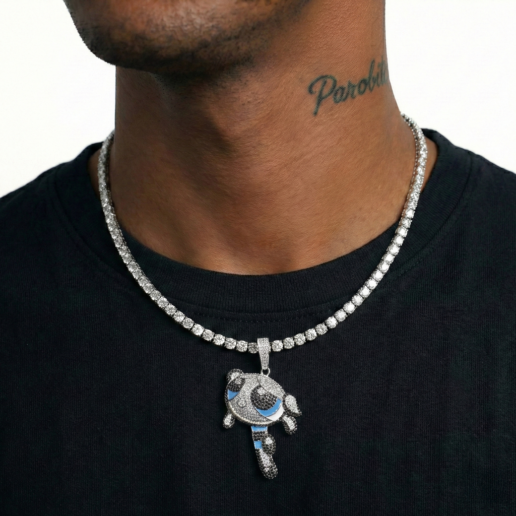 White Gold Plated Powerpuff Girls Pendant