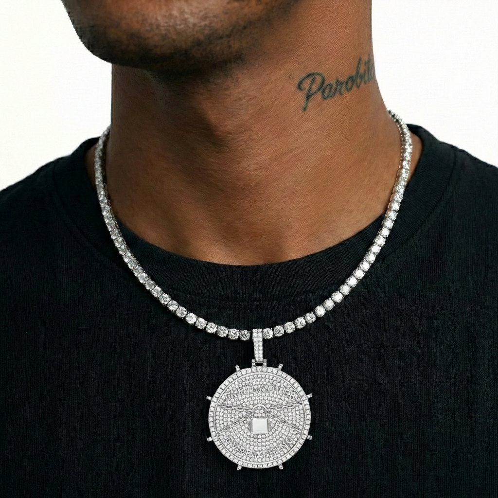 White Gold Plated Family Over Eveything Pendant