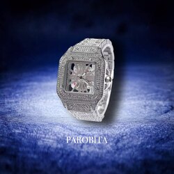 Premium Cartier Skeleton Iced Out Watch