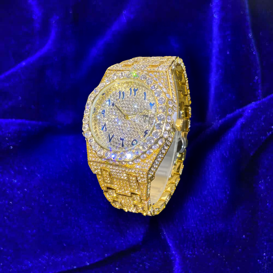 Premium AP Iced Out Watch Arabic Dial