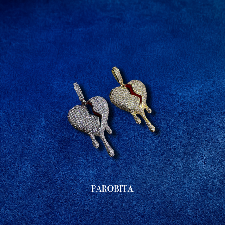 Premium Iced Out Broken Heart Pendant